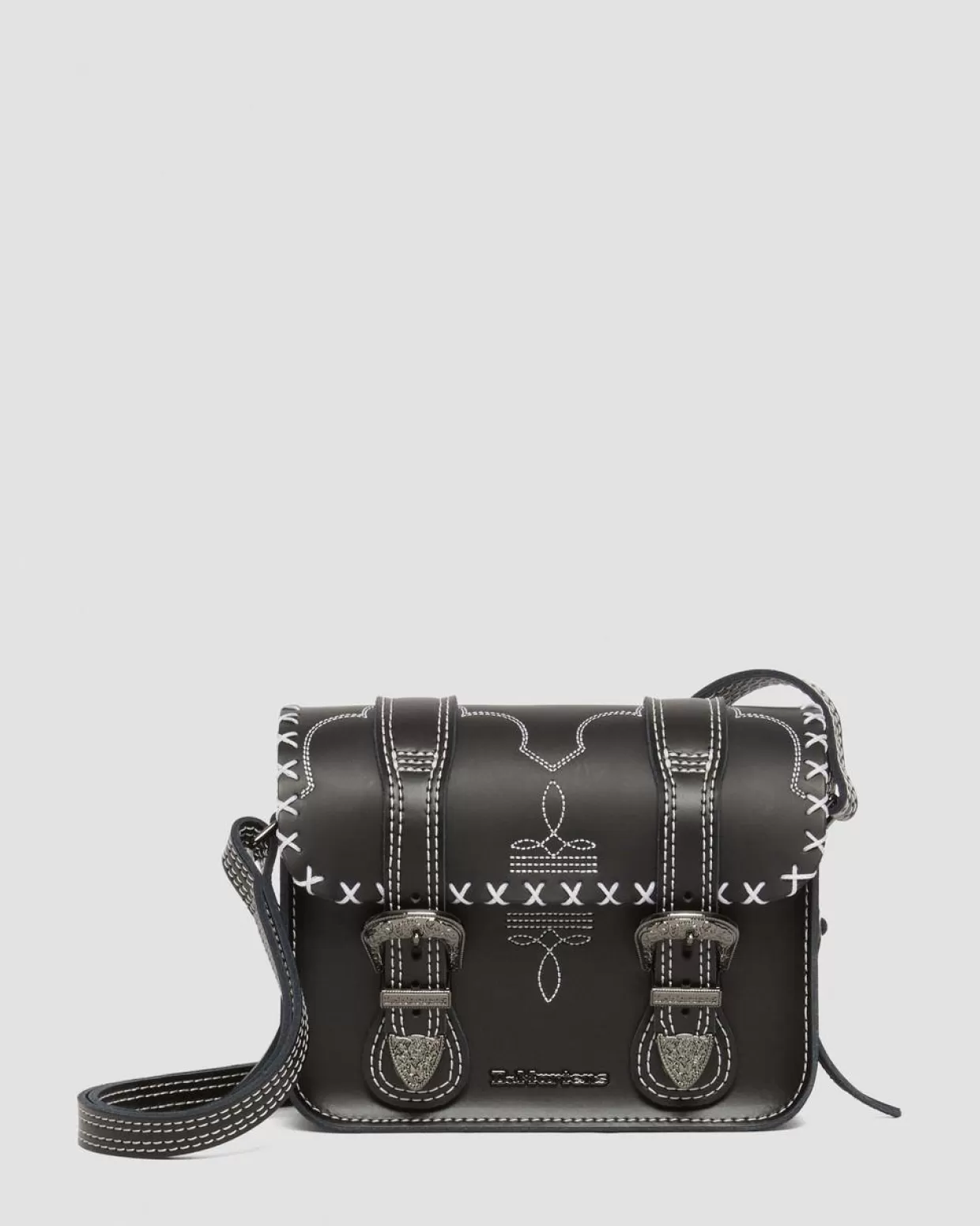 Dr. Martens BORSA A TRACOLLA IN PELLE CON CUCITURE A CONTRASTO 18 CM