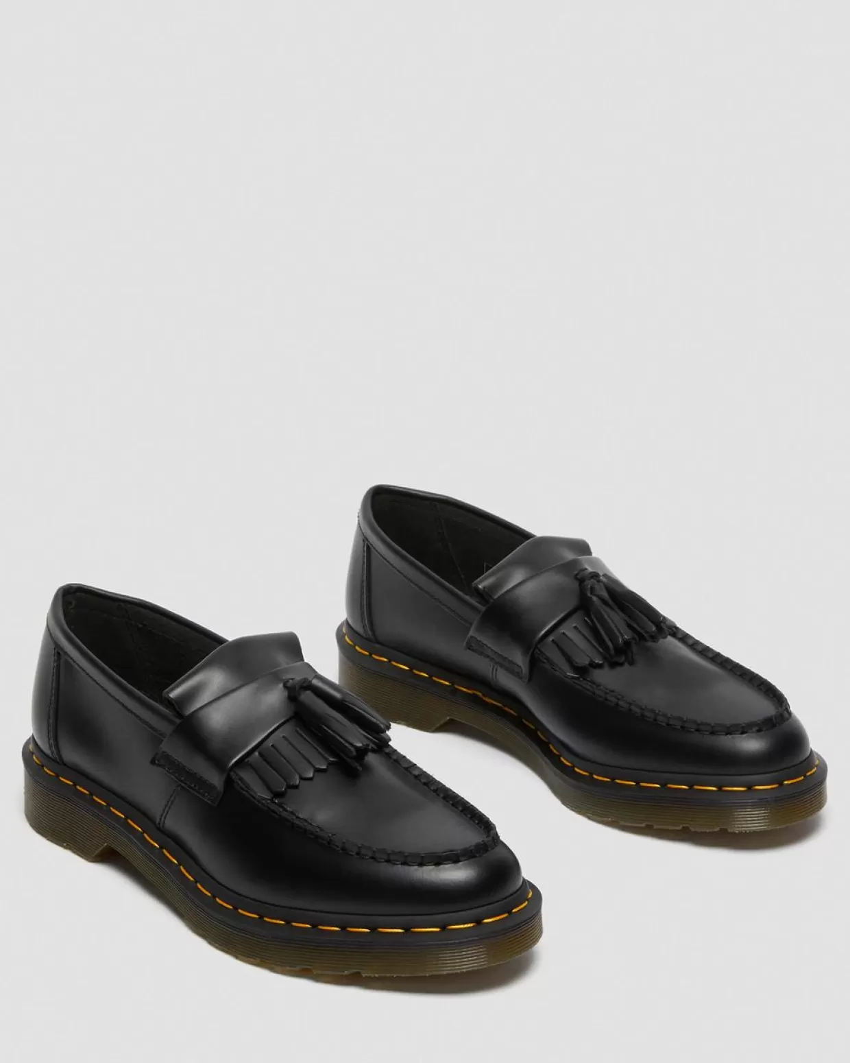 WOMENS Dr. Martens Mocassini Adrian con nappe e cuciture gialle in pelle Smooth