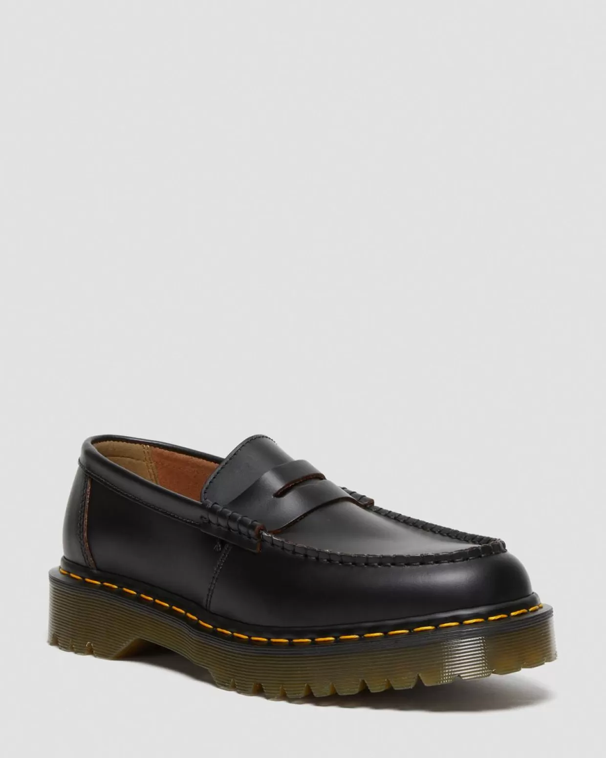 UNISEX Dr. Martens Mocassini Penton Bex in pelle Quilon con cuciture gialle