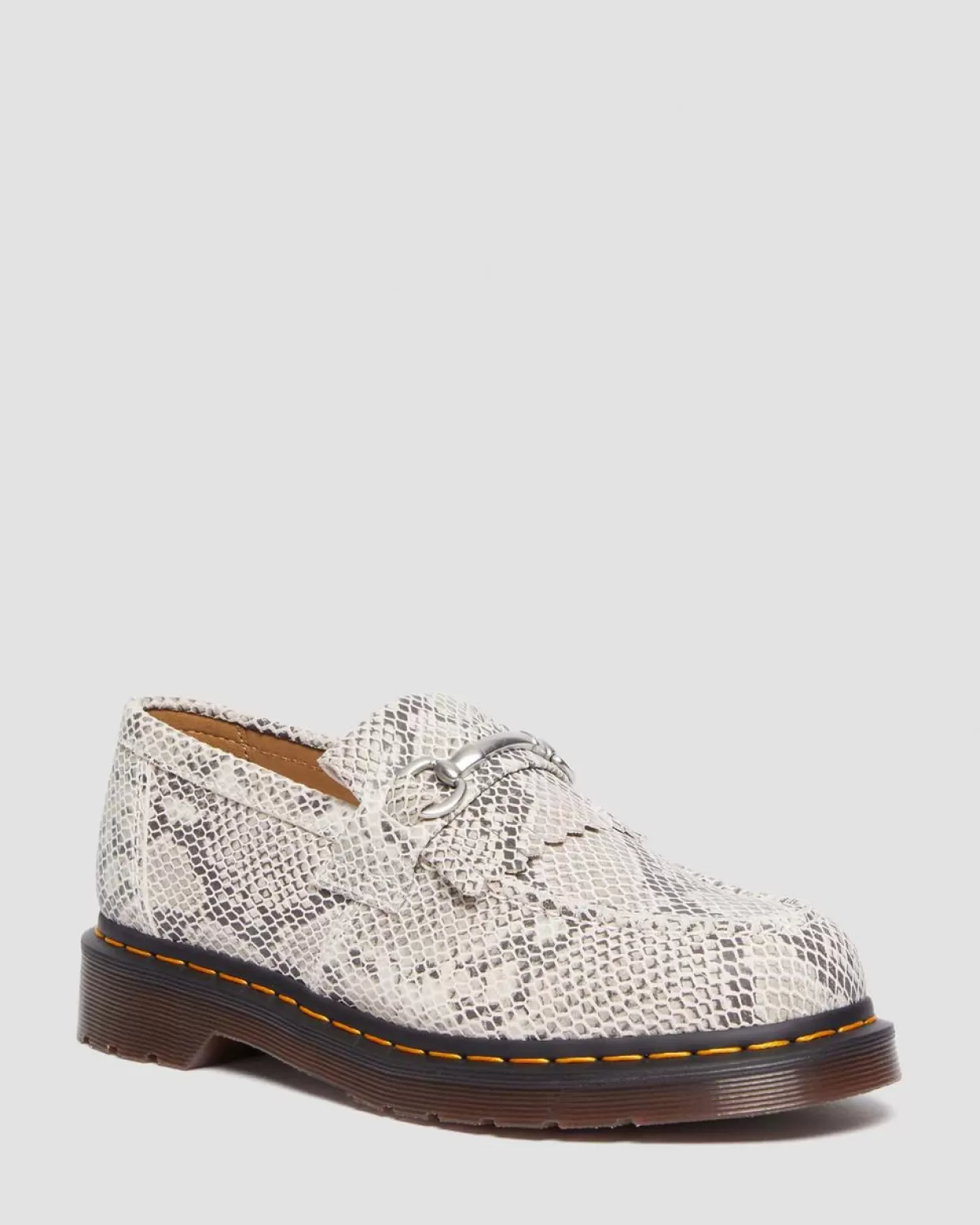 WOMENS Dr. Martens Mocassini scamosciati Adrian Snaffle con stampa pitonata