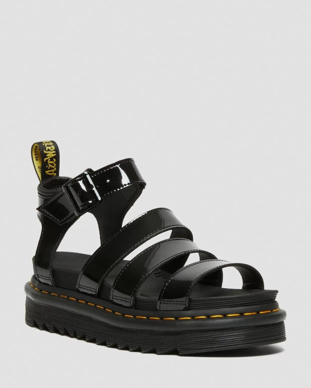 WOMENS Dr. Martens Sandali in pelle verniciata Blaire stile gladiatore