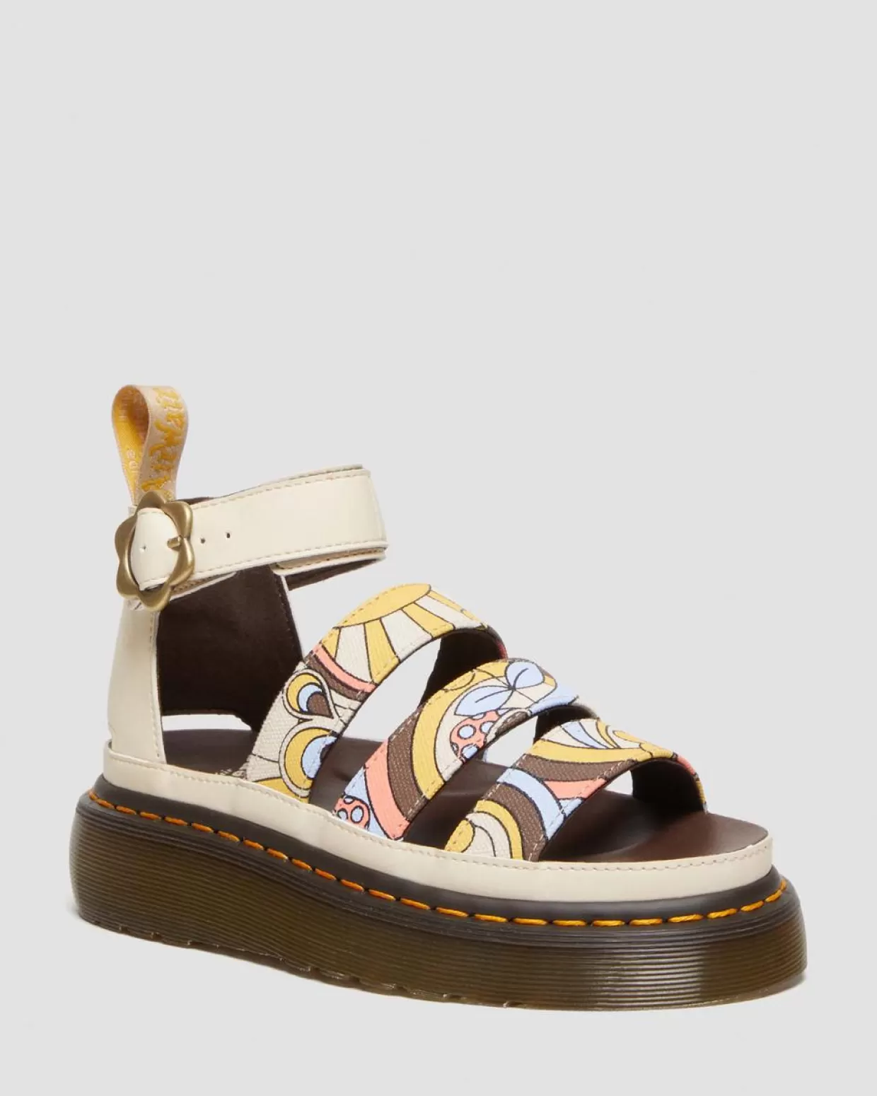 UNISEX Dr. Martens Sandali Platform Clarissa II Quad Retro in tela con cinturino vegano