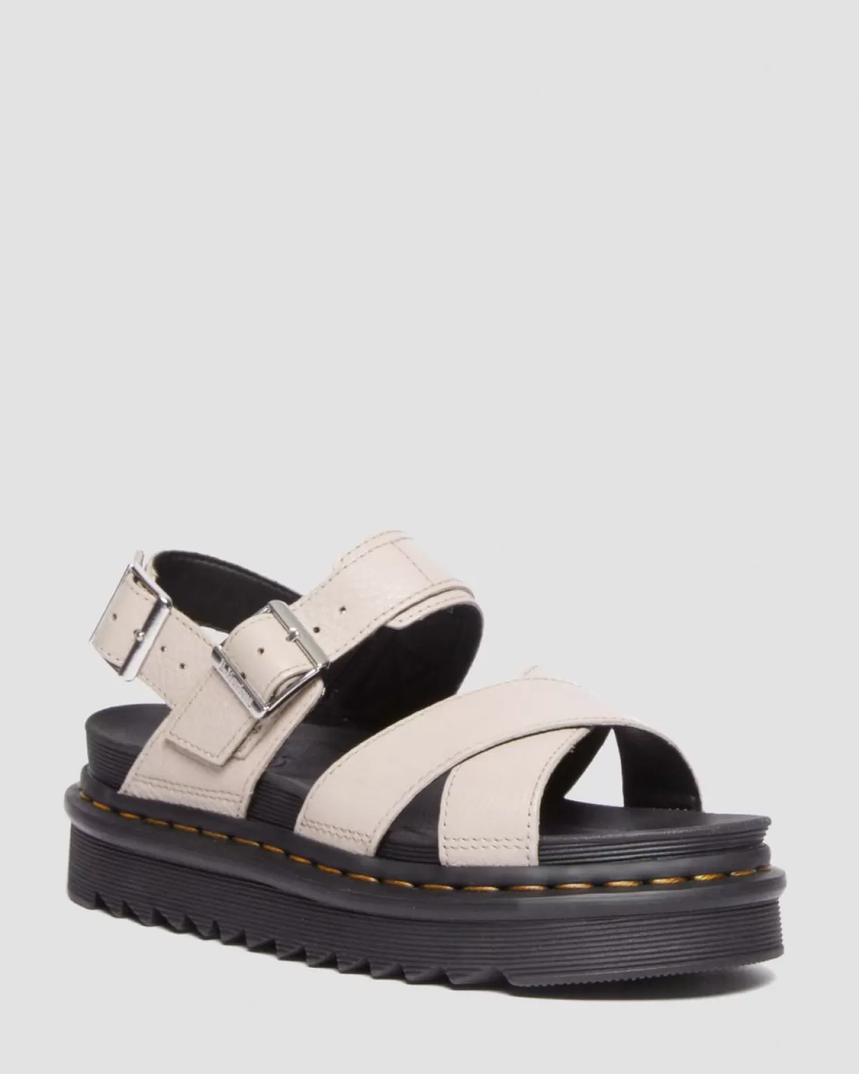 WOMENS Dr. Martens Sandali Voss II Vintage in pelle Pisa color tortora