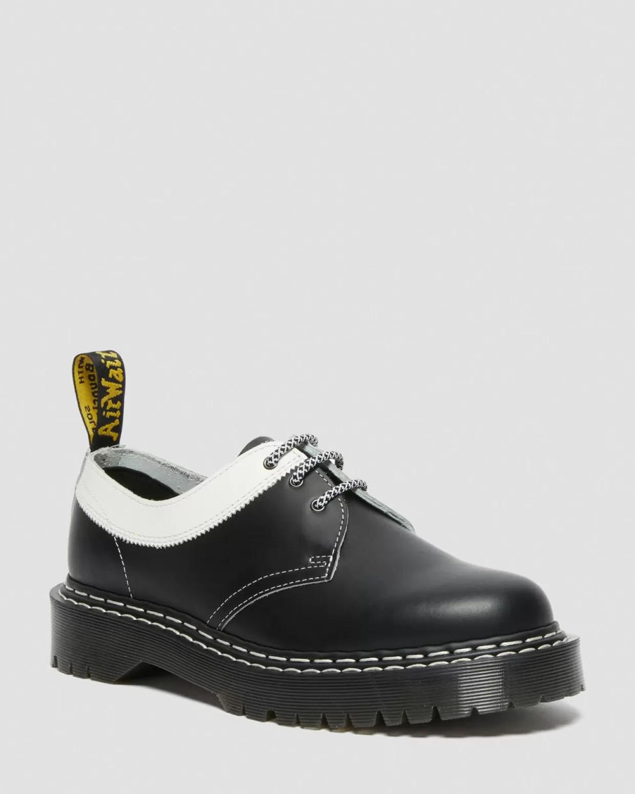 MENS Dr. Martens Scarpe di pelle liscia a contrasto Bex 1461