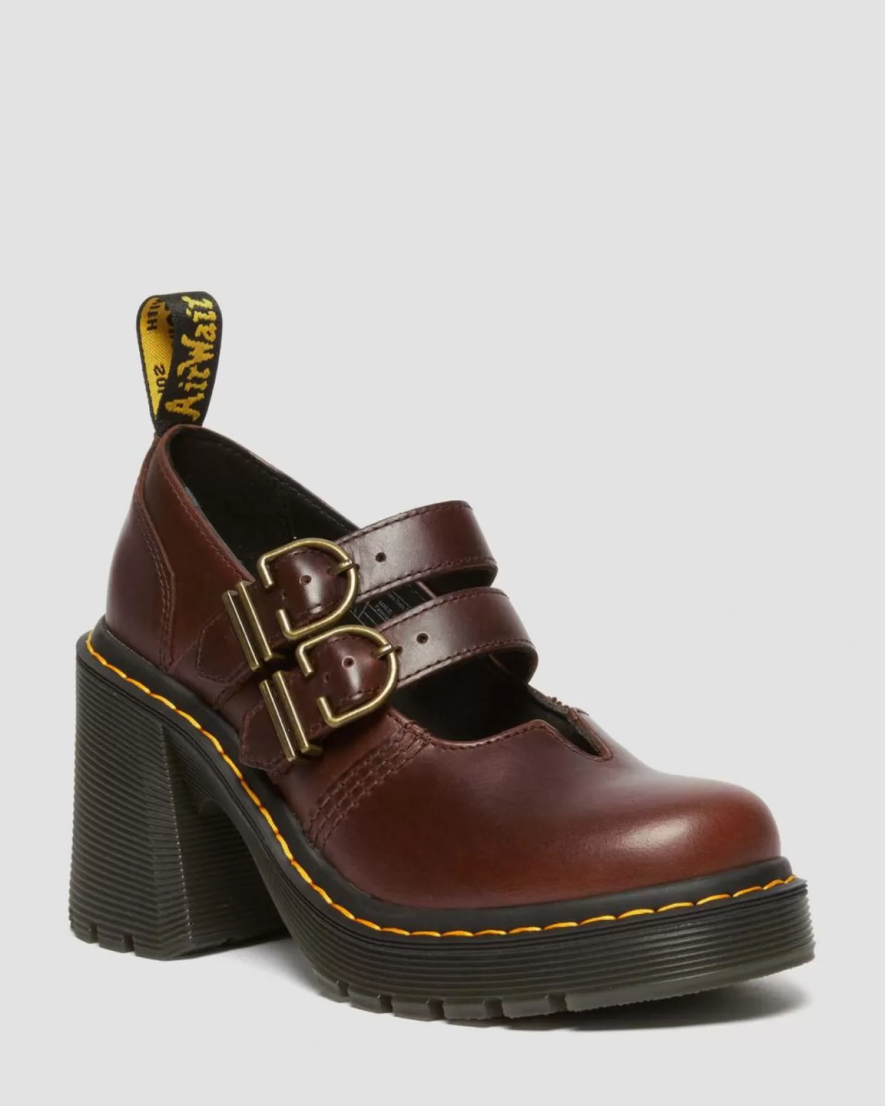 WOMENS Dr. Martens SCARPE MARY JANE EVIEE IN PELLE CON TACCO SVASATO