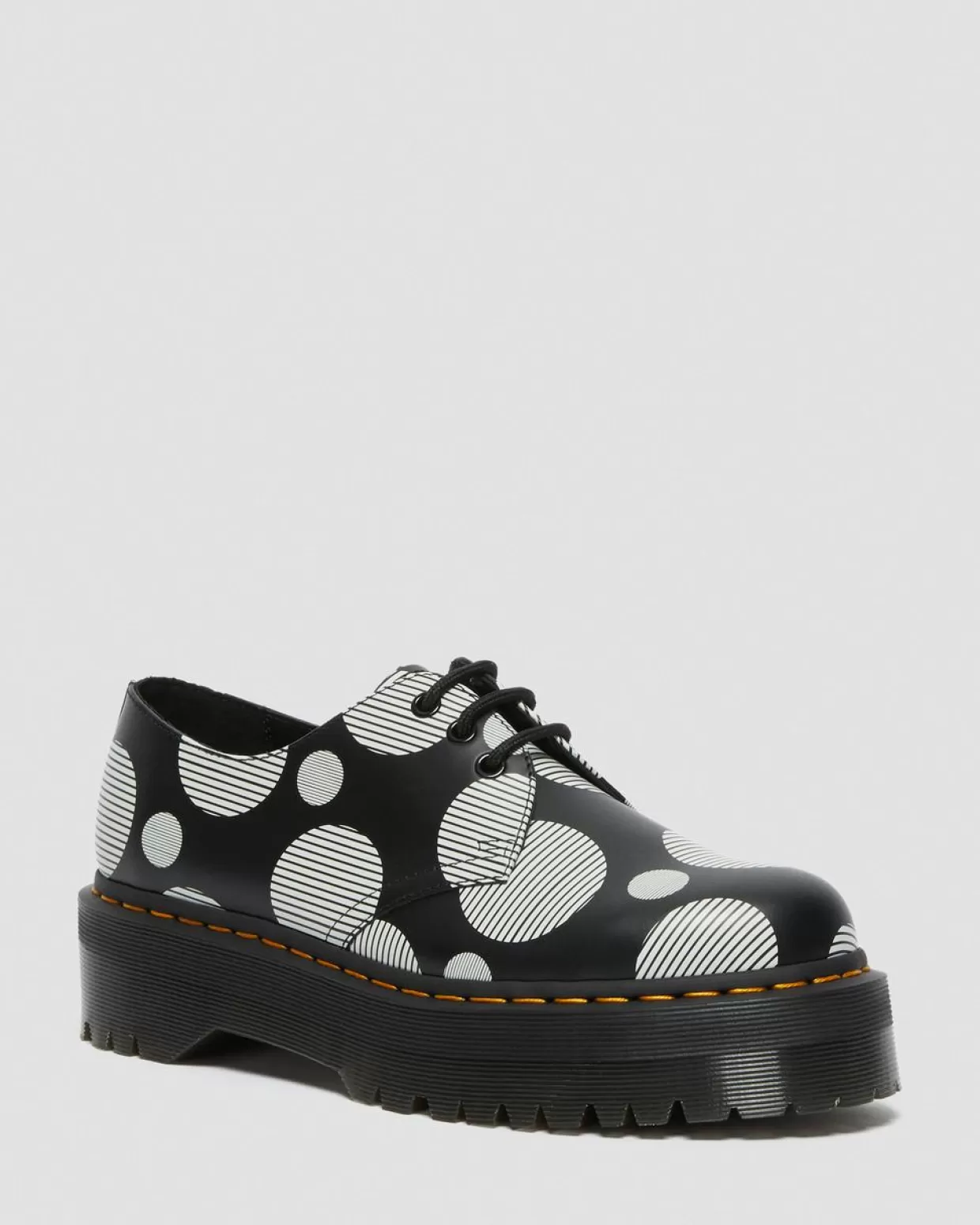 WOMENS Dr. Martens Scarpe platform di pelle 1461 Quad Polka Dot Smooth