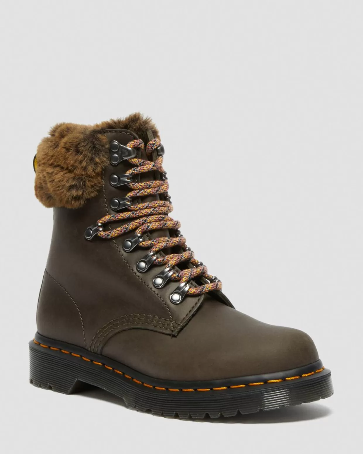 UNISEX Dr. Martens Stivaletti 1460 Serena Collar Con Rivestimento Interno In Pelliccia Sintetica