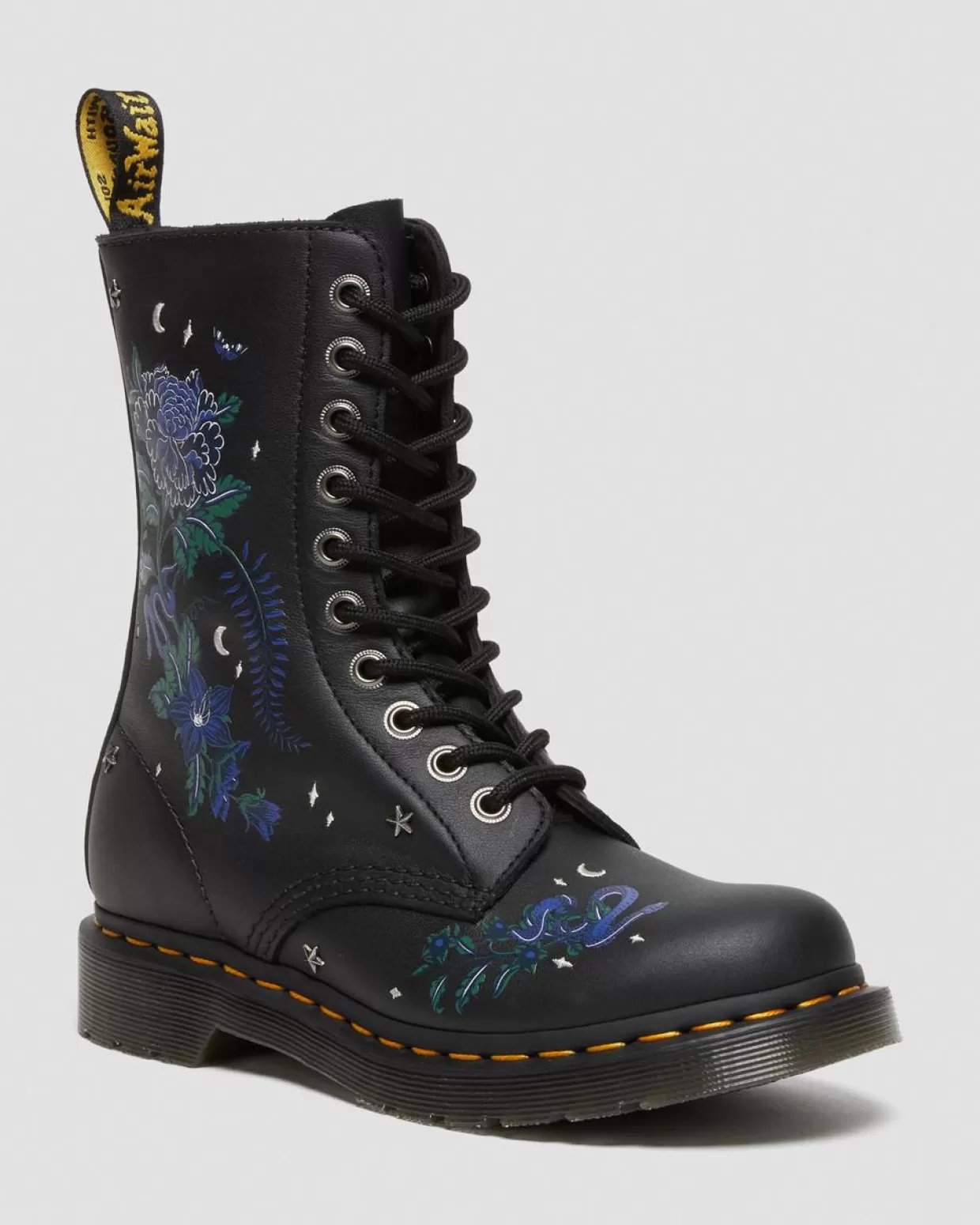 Dr. Martens Stivaletti al polpaccio di pelle 1490 con motivi floreali
