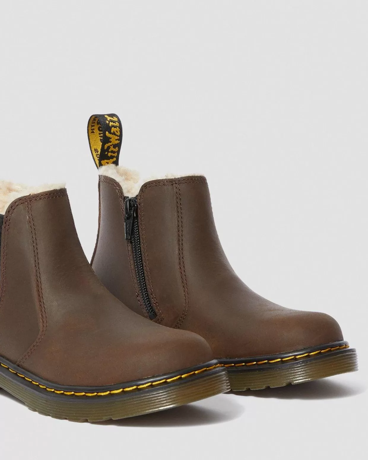 KIDS Dr. Martens Stivaletti Chelsea 2976 Leonore Bambini con Rivestimento in Pelliccia
