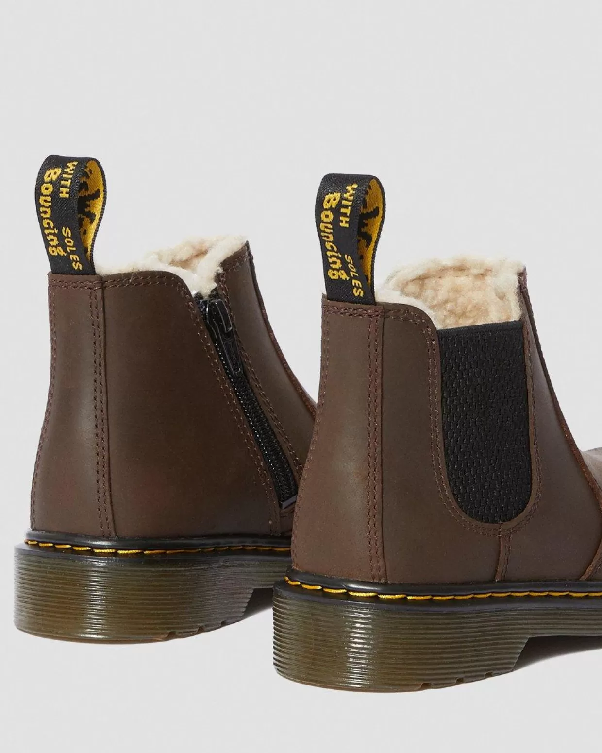 KIDS Dr. Martens Stivaletti Chelsea 2976 Leonore Bambini con Rivestimento in Pelliccia