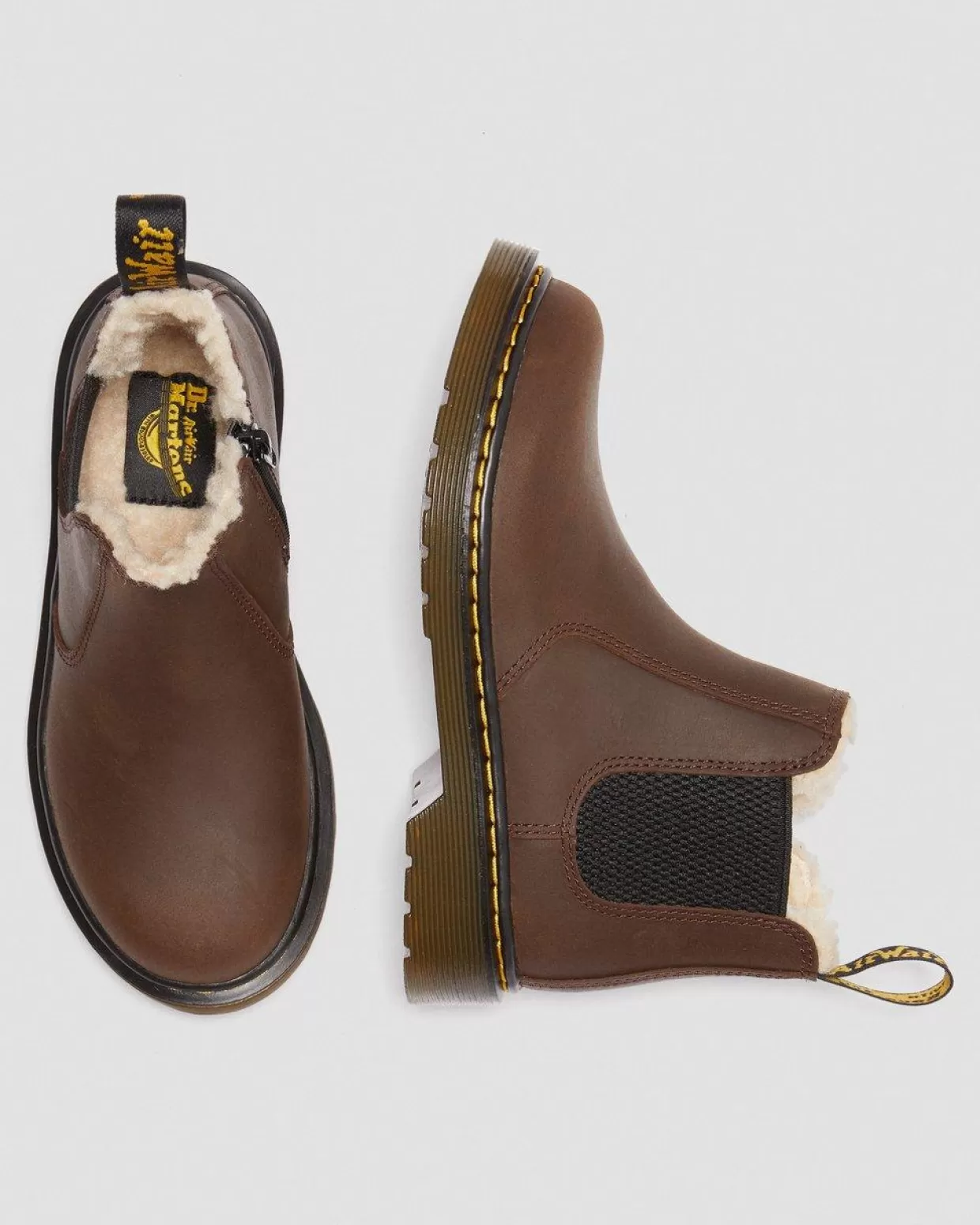KIDS Dr. Martens Stivaletti Chelsea 2976 Leonore Bambini con Rivestimento in Pelliccia