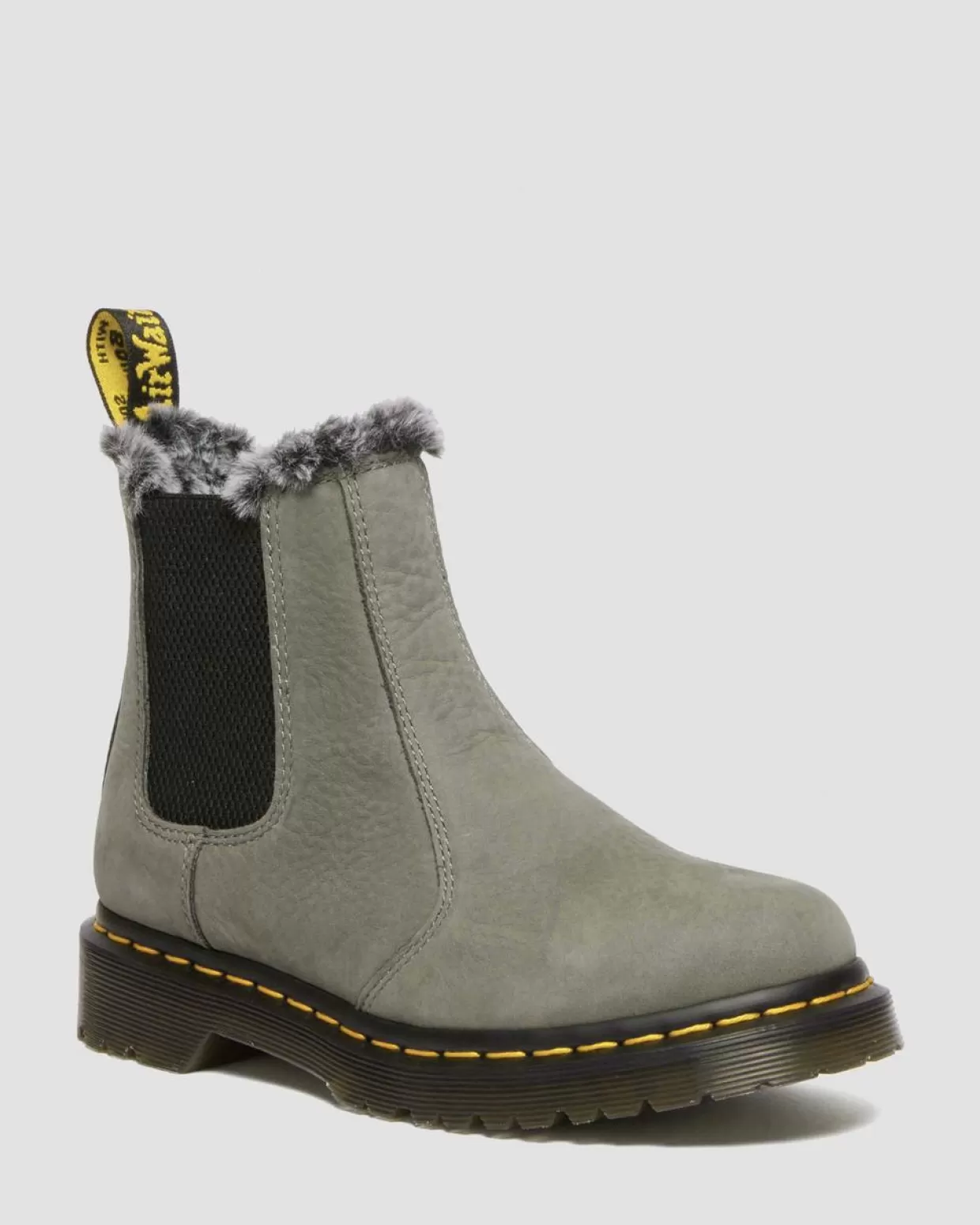UNISEX Dr. Martens Stivaletti Chelsea 2976 Leonore in nubuck con rivestimento in pelliccia sintetica