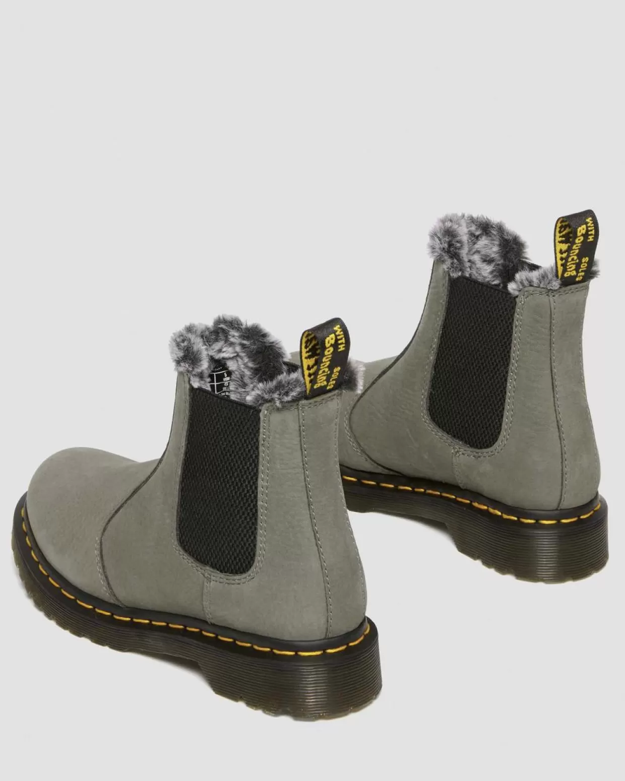 UNISEX Dr. Martens Stivaletti Chelsea 2976 Leonore in nubuck con rivestimento in pelliccia sintetica