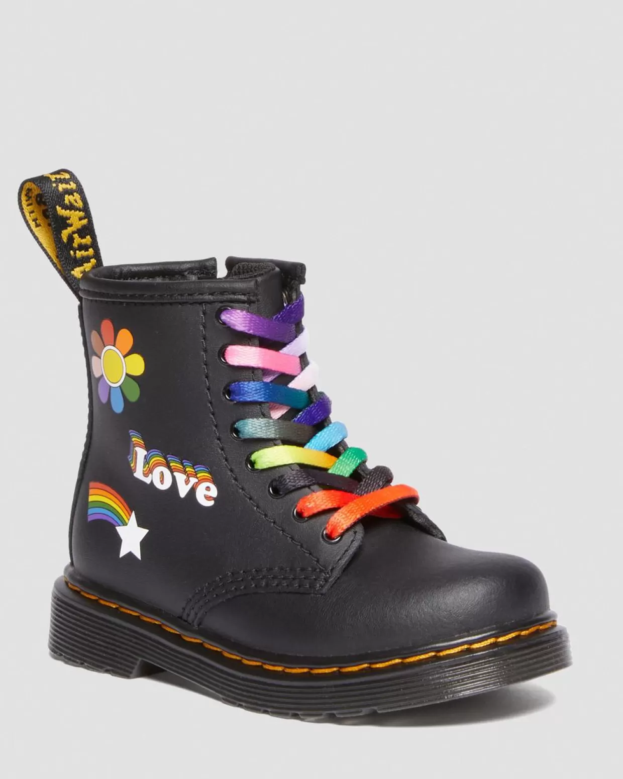 KIDS Dr. Martens Stivaletti stringati di pelle 1460 For Pride primi passi