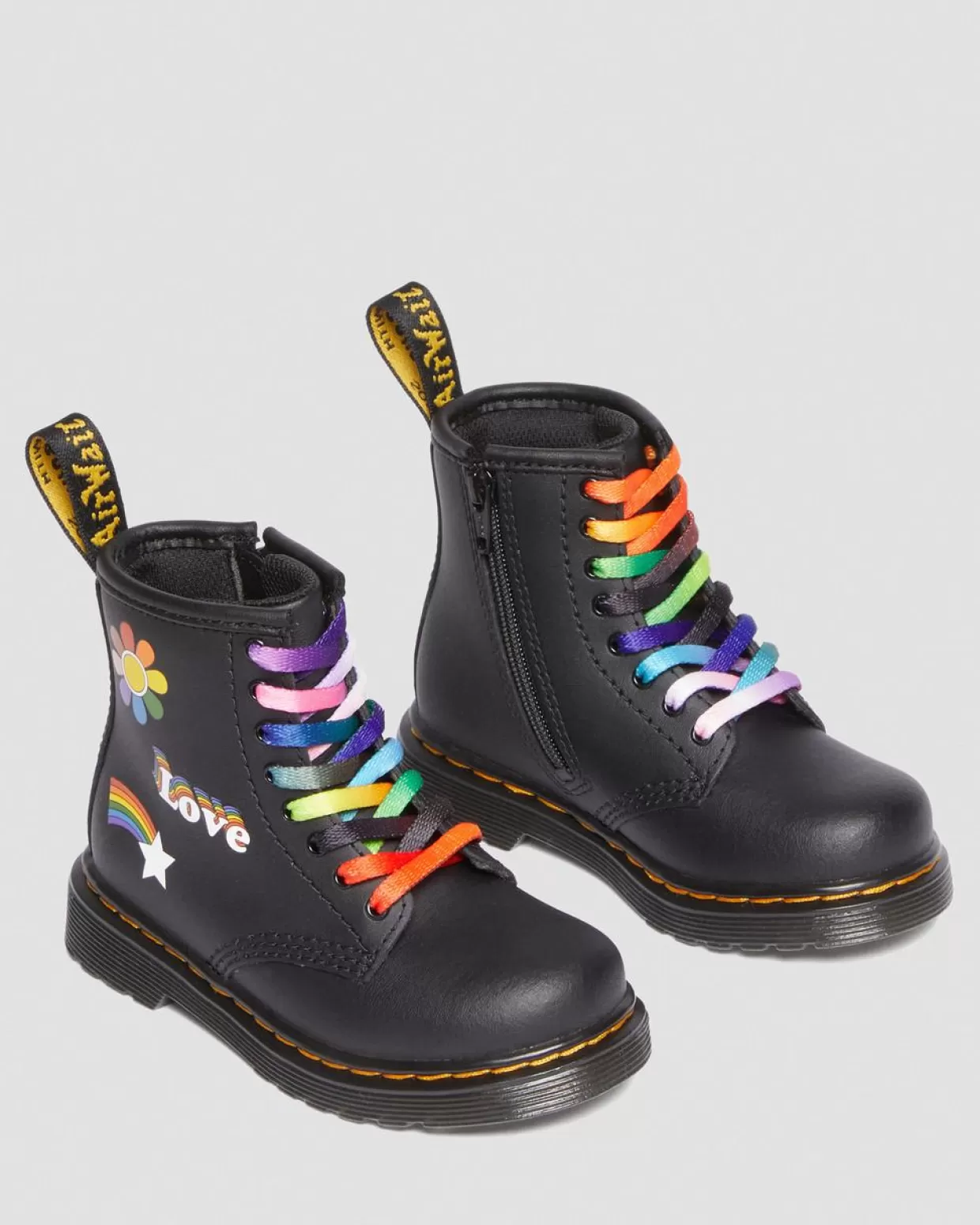 KIDS Dr. Martens Stivaletti stringati di pelle 1460 For Pride primi passi