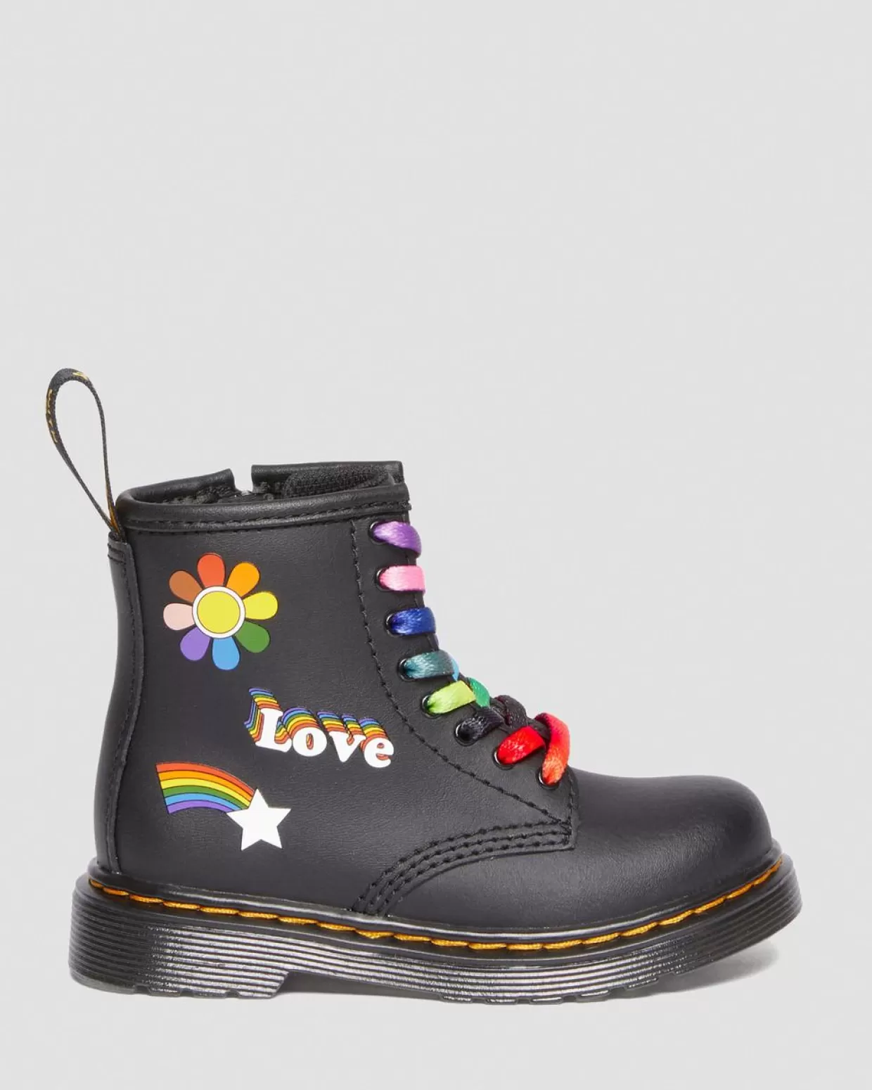 KIDS Dr. Martens Stivaletti stringati di pelle 1460 For Pride primi passi