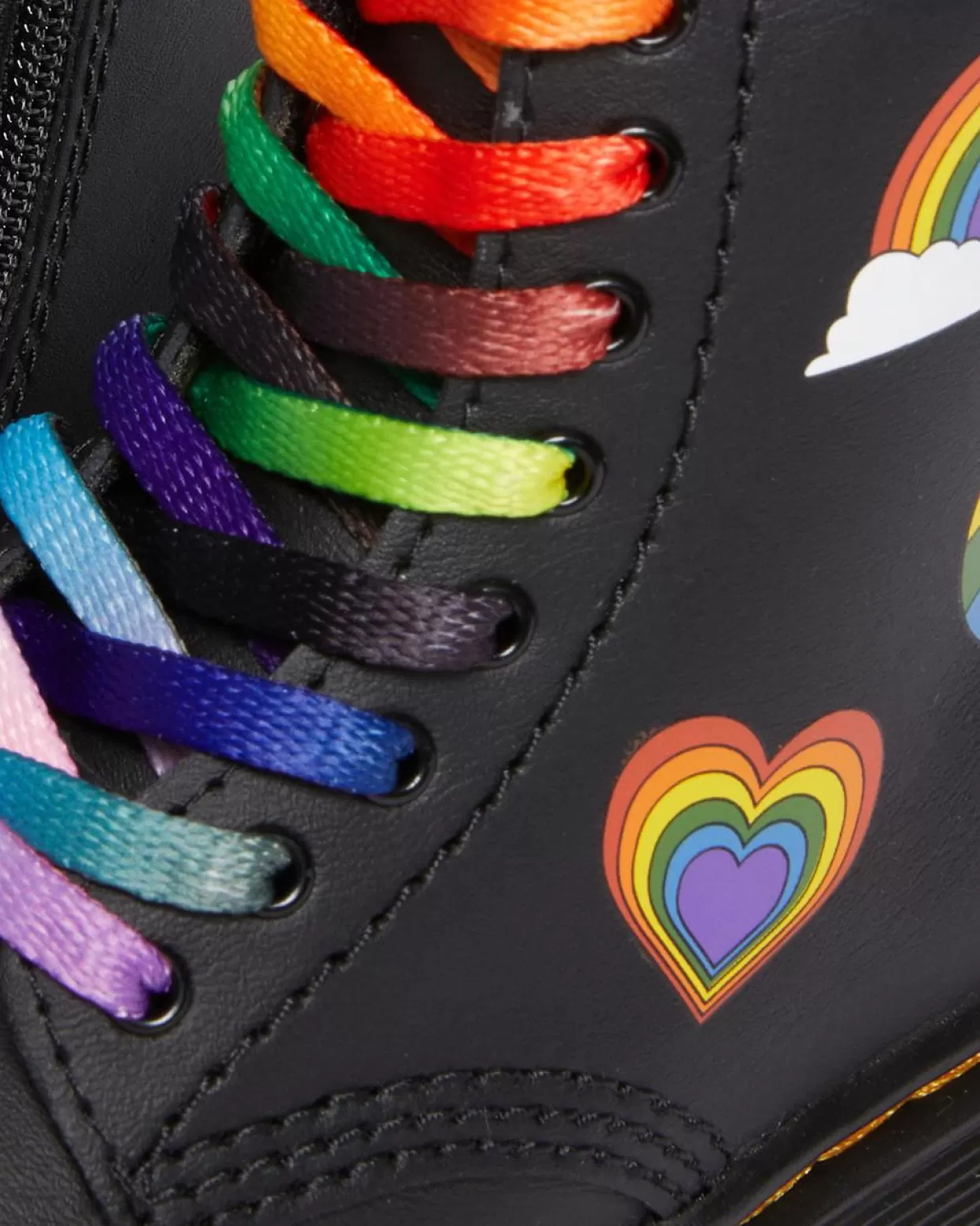 KIDS Dr. Martens Stivaletti stringati di pelle 1460 For Pride primi passi