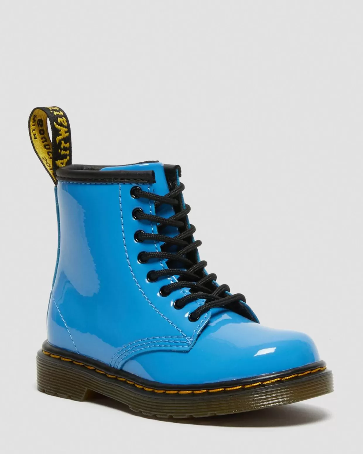 KIDS Dr. Martens Stivali 1460 stringati primi passi in pelle verniciata