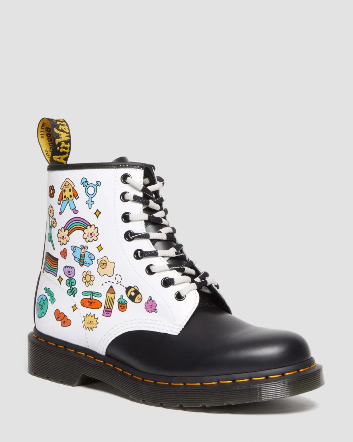 MENS Dr. Martens Stivali 1460 Wednesday Holmes Pride in pelle Smooth