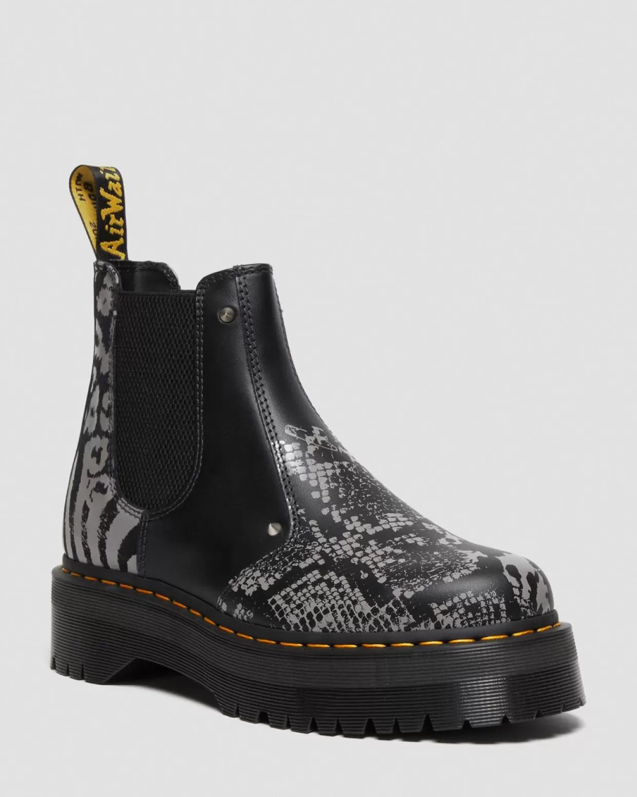 MENS Dr. Martens Stivali 2976 platform Quad con stampa animalier