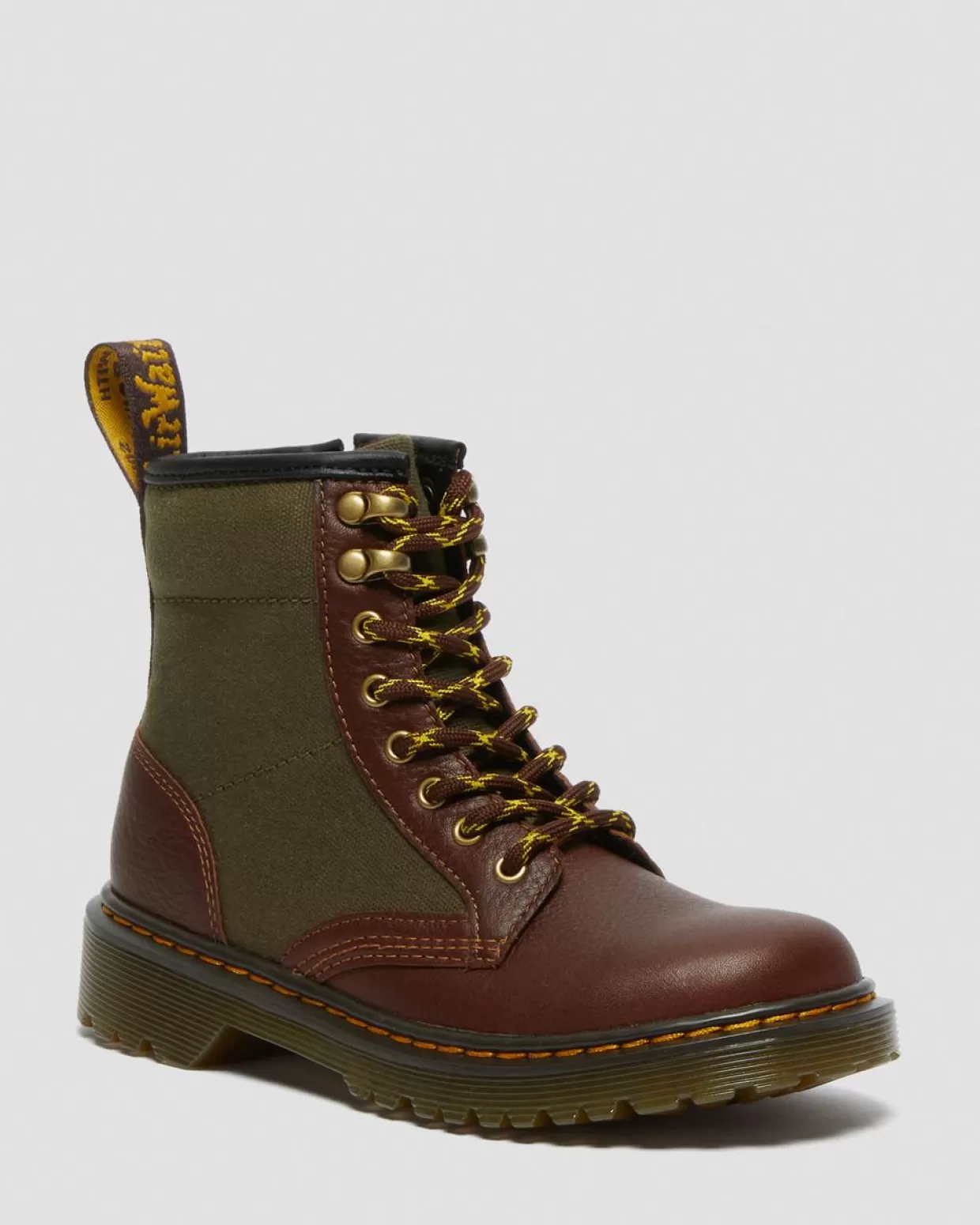 UNISEX Dr. Martens Stivali di pelle 1460 per bambini con inserti di tela