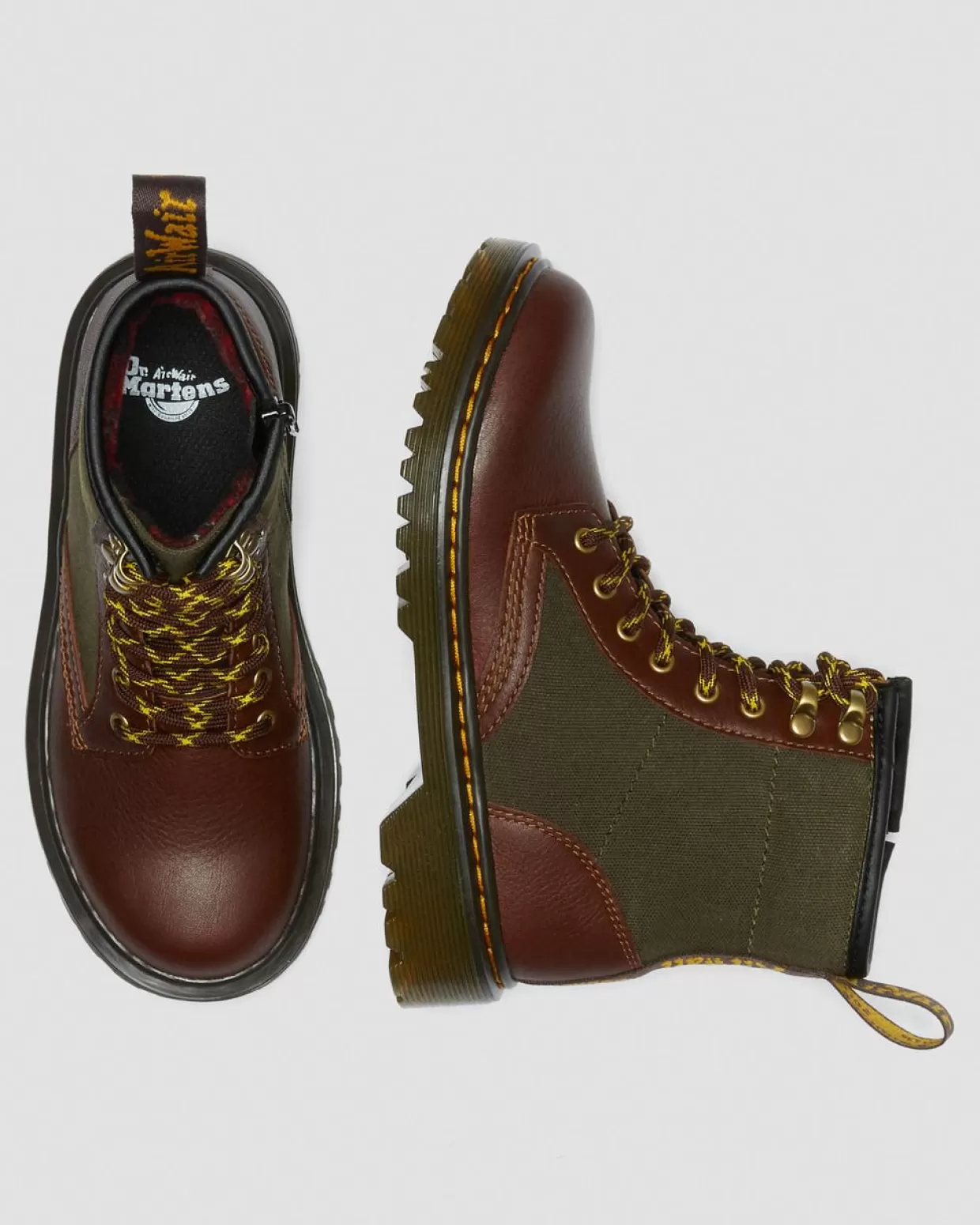 UNISEX Dr. Martens Stivali di pelle 1460 per bambini con inserti di tela