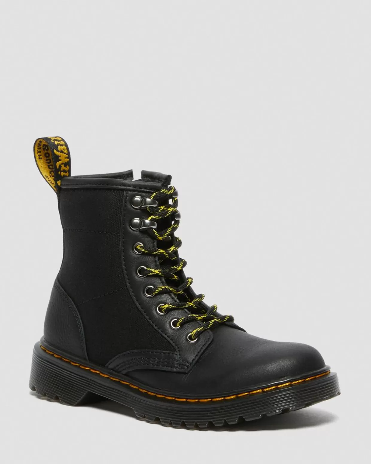 UNISEX Dr. Martens Stivali di pelle 1460 per bambini con inserti di tela