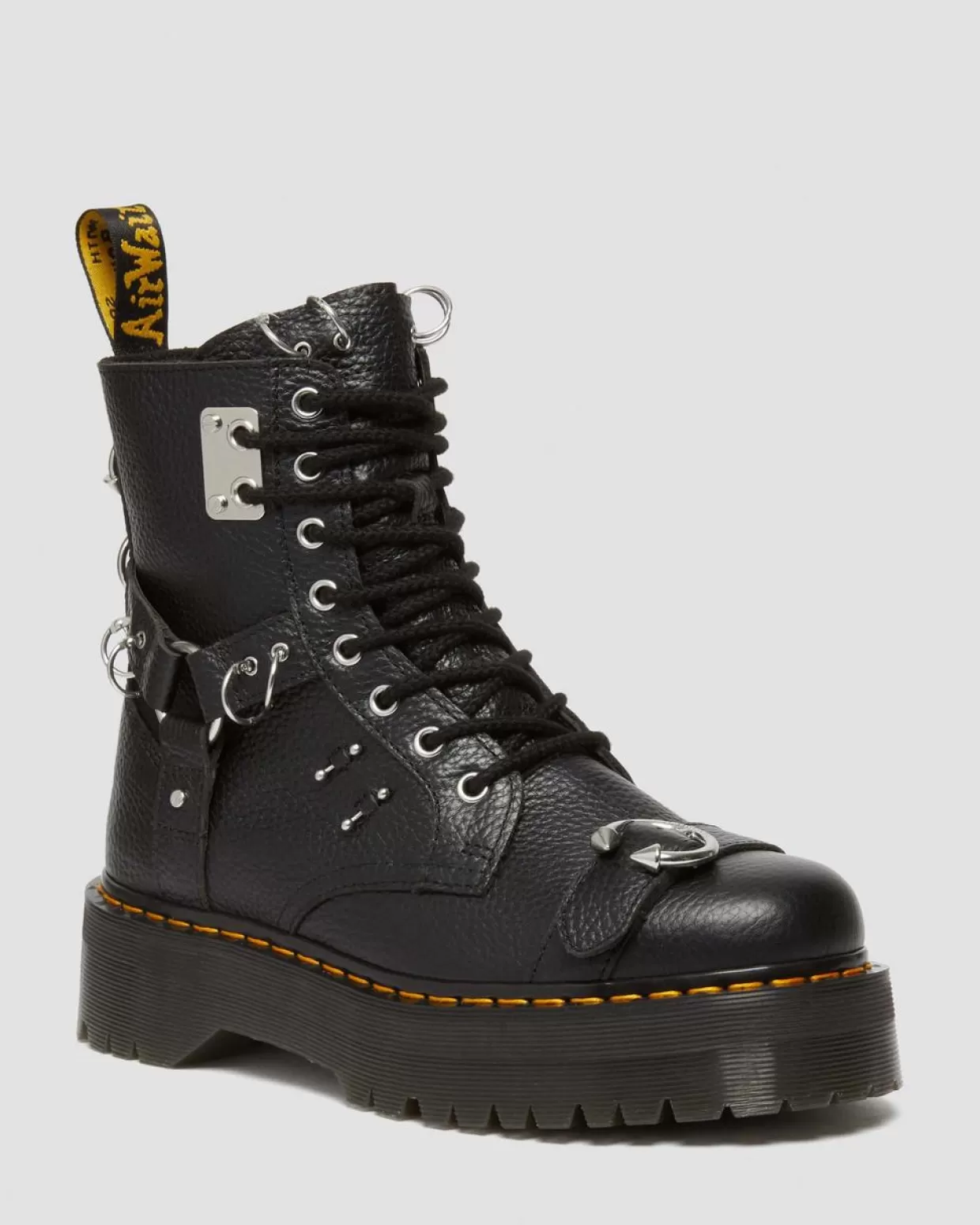 Dr. Martens Stivali Jadon Piercing platform in pelle nappa martellata