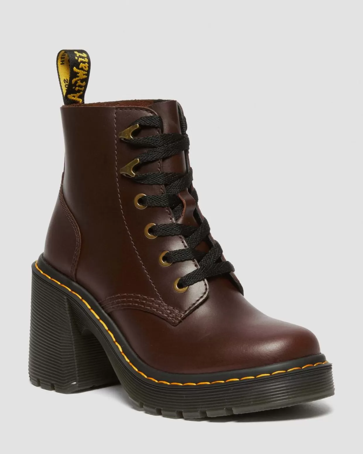 WOMENS Dr. Martens STIVALI JESY IN PELLE CON TACCO SVASATO