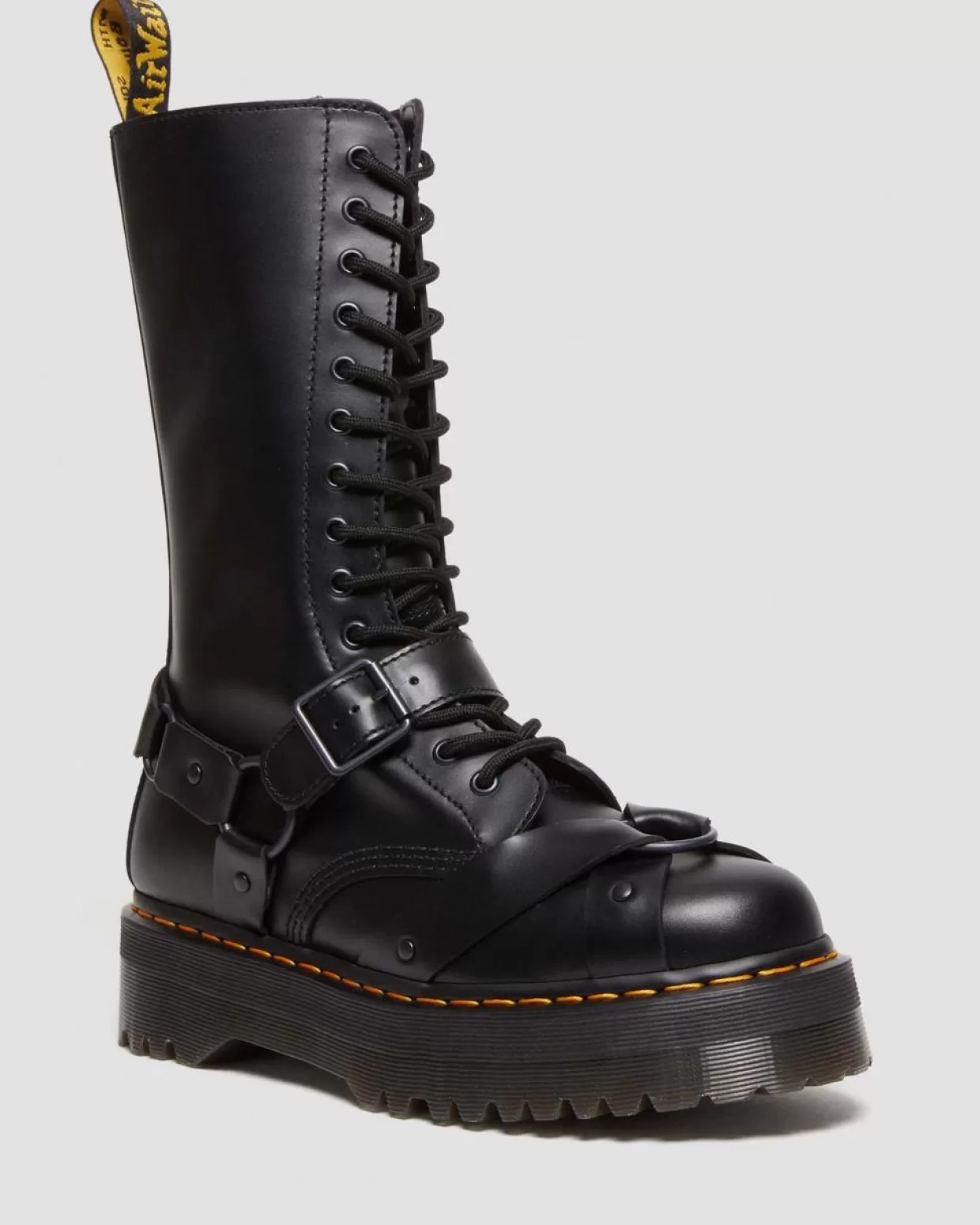 MENS Dr. Martens Stivali platform alti stringati in pelle 1914 Harness