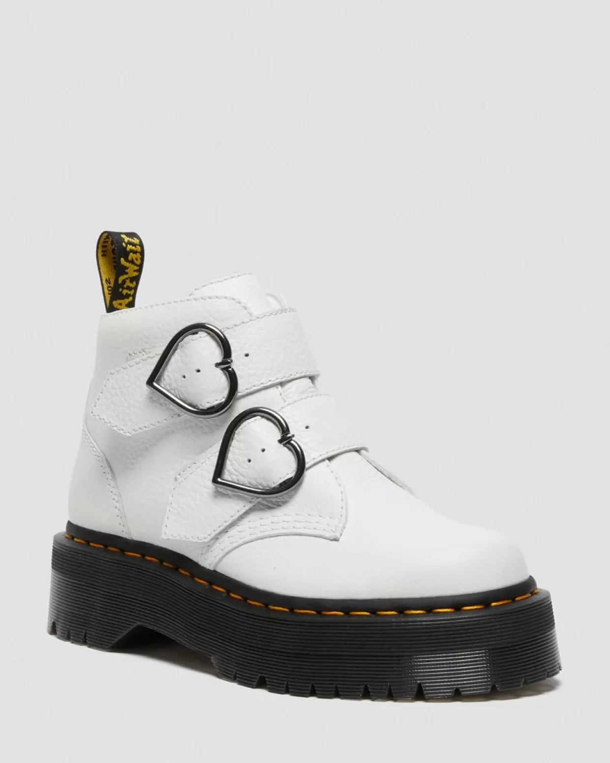 WOMENS Dr. Martens Stivali platform di pelle Devon Heart