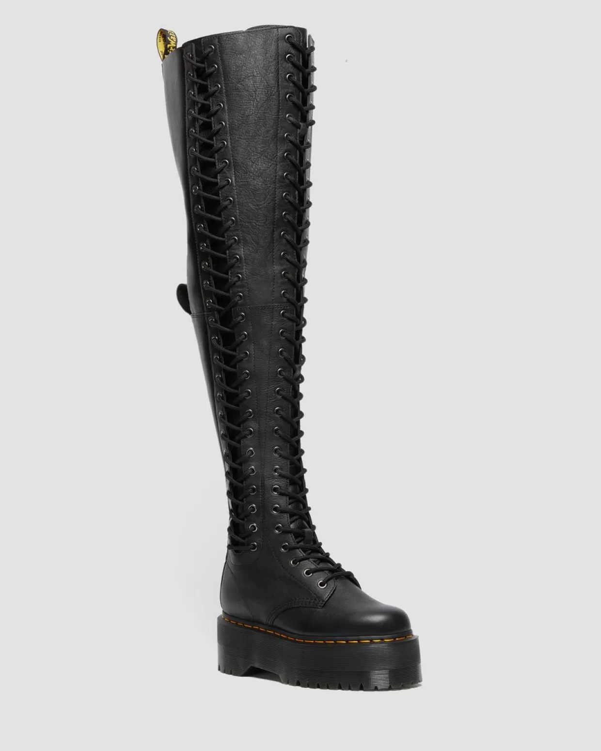WOMENS Dr. Martens Stivali platform in pelle Azreya Max a 26 occhielli