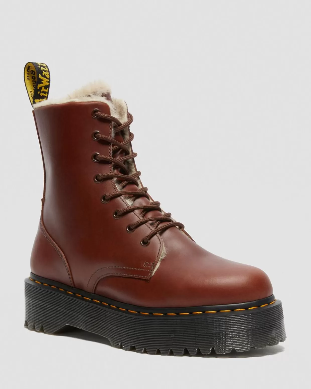 WOMENS Dr. Martens Stivali Platform Jadon Con Rivestimento Interno In Pelliccia Sintetica