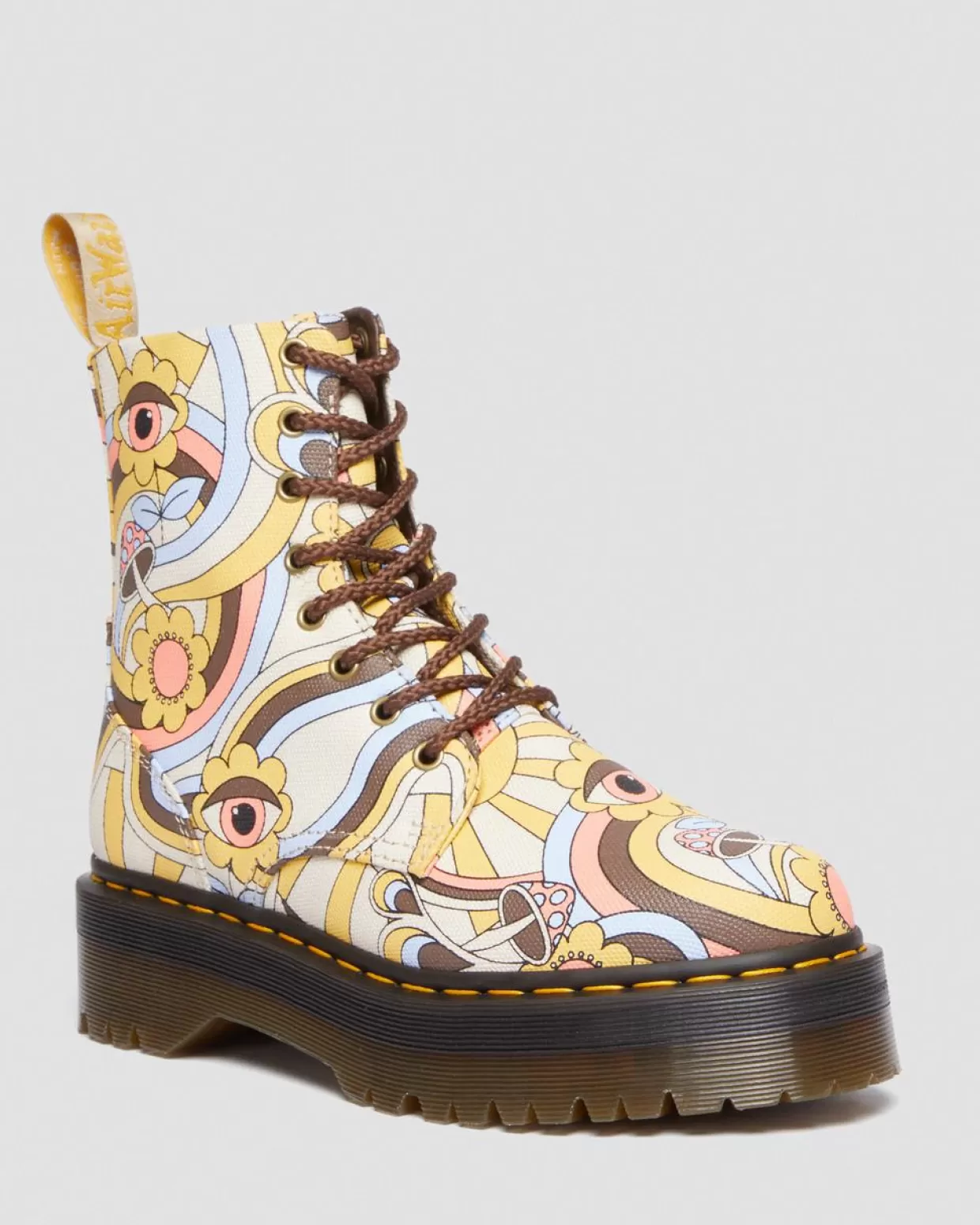 UNISEX Dr. Martens Stivali platform Jadon Vegan retrò ray in tela