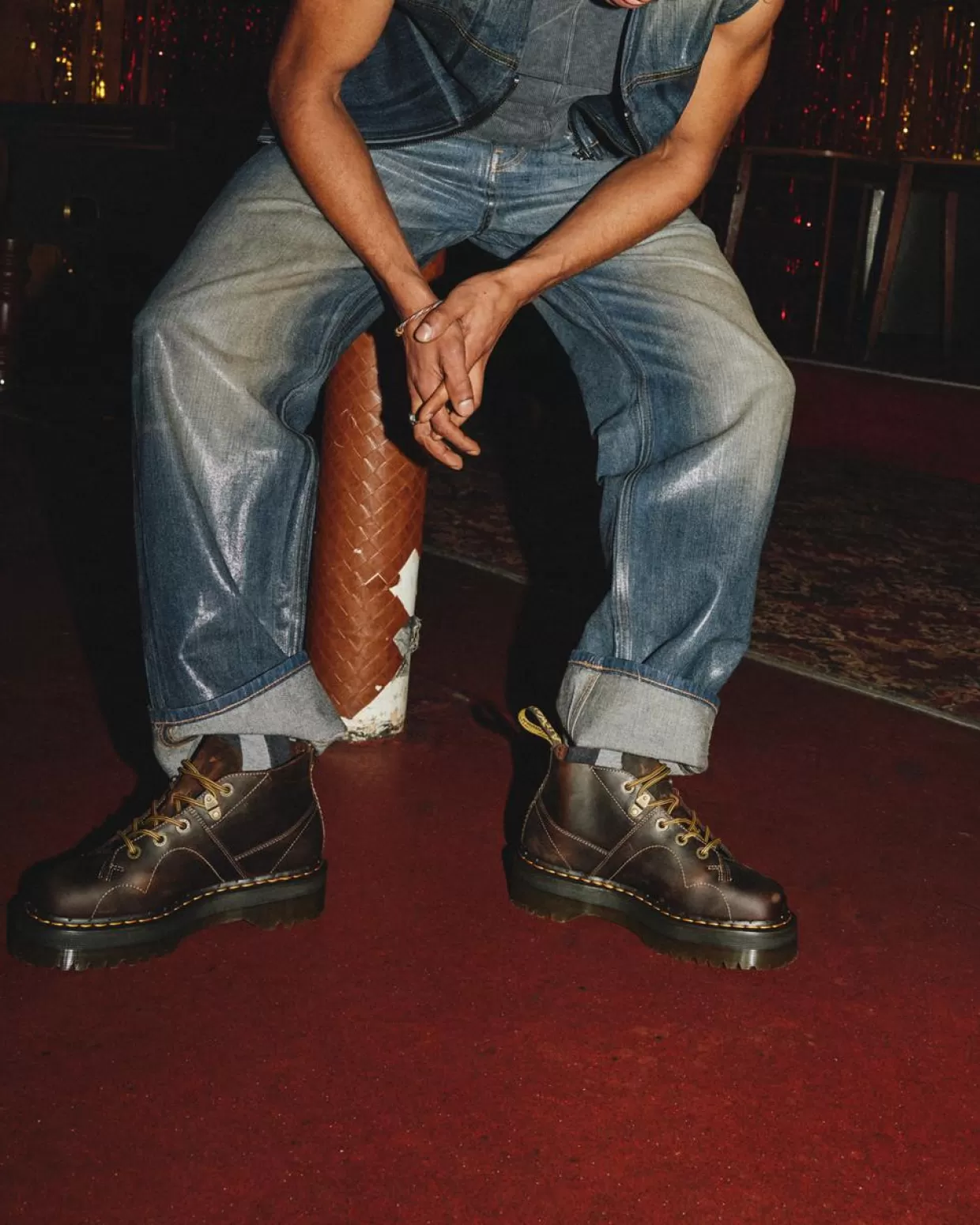 Dr. Martens Stivali platform Monkey Church Arc in pelle Crazy Horse