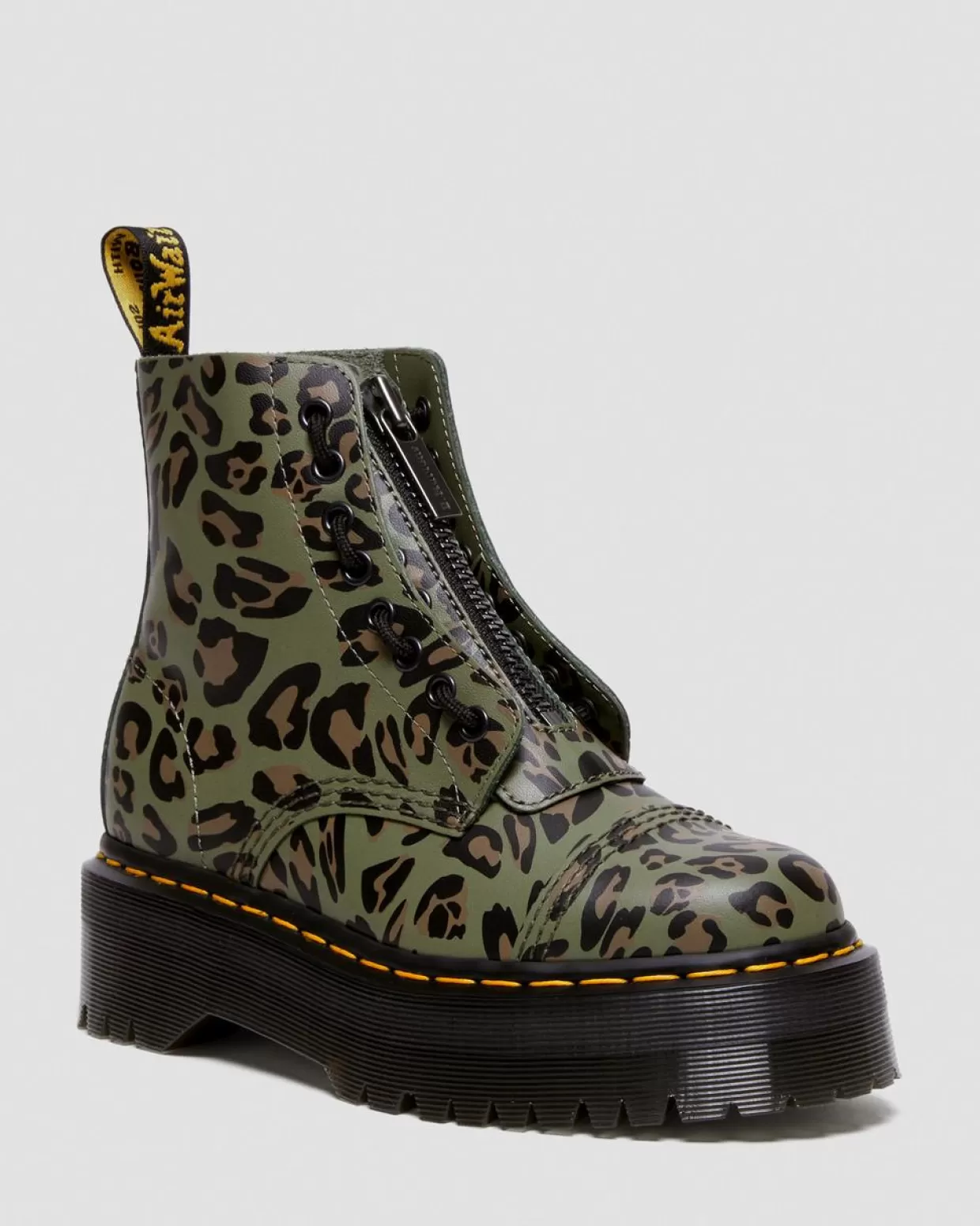 WOMENS Dr. Martens Stivali platform Sinclair con stampa distorted leopard