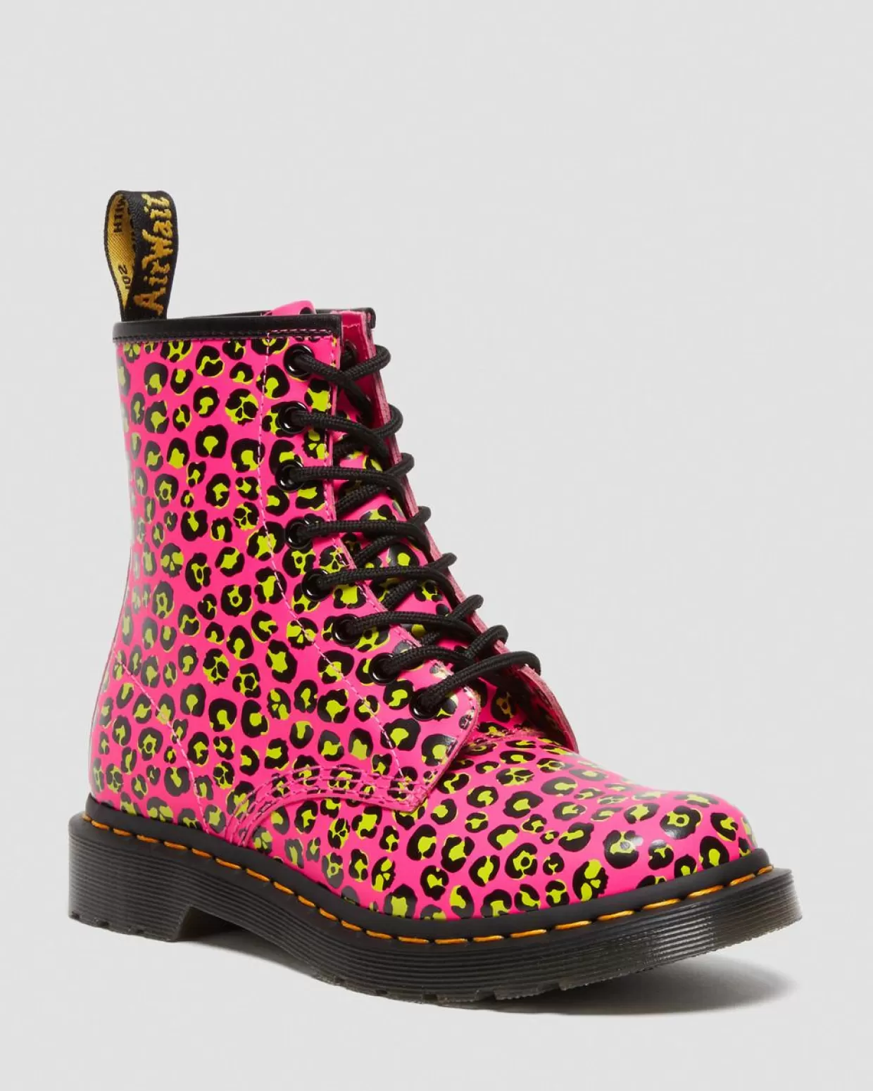 WOMENS Dr. Martens Stivali stringati 1460 Leopard in pelle Smooth