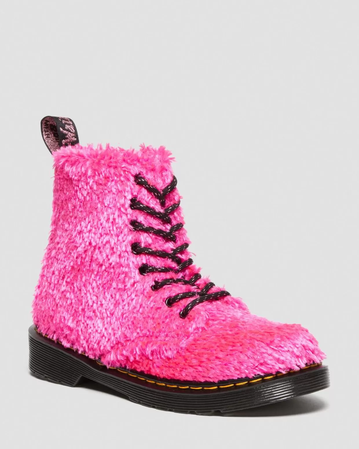 UNISEX Dr. Martens Stivali stringati 1460 Pascal per bambini con pelliccia Tinsel