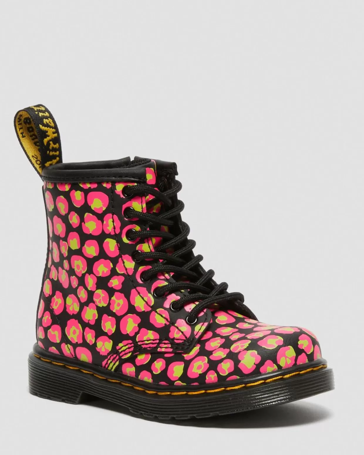 UNISEX Dr. Martens Stivali stringati 1460 primi passi in pelle Leopard Hydro