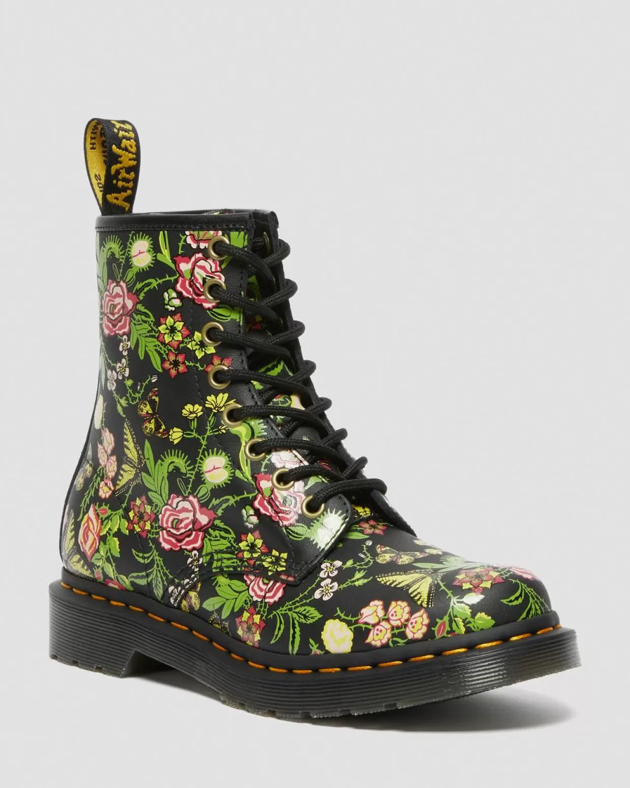 WOMENS Dr. Martens Stivali stringati da donna 1460 con motivi floreali