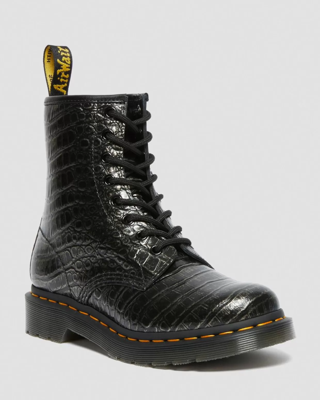 WOMENS Dr. Martens Stivali stringati di pelle 1460 Wild Croc