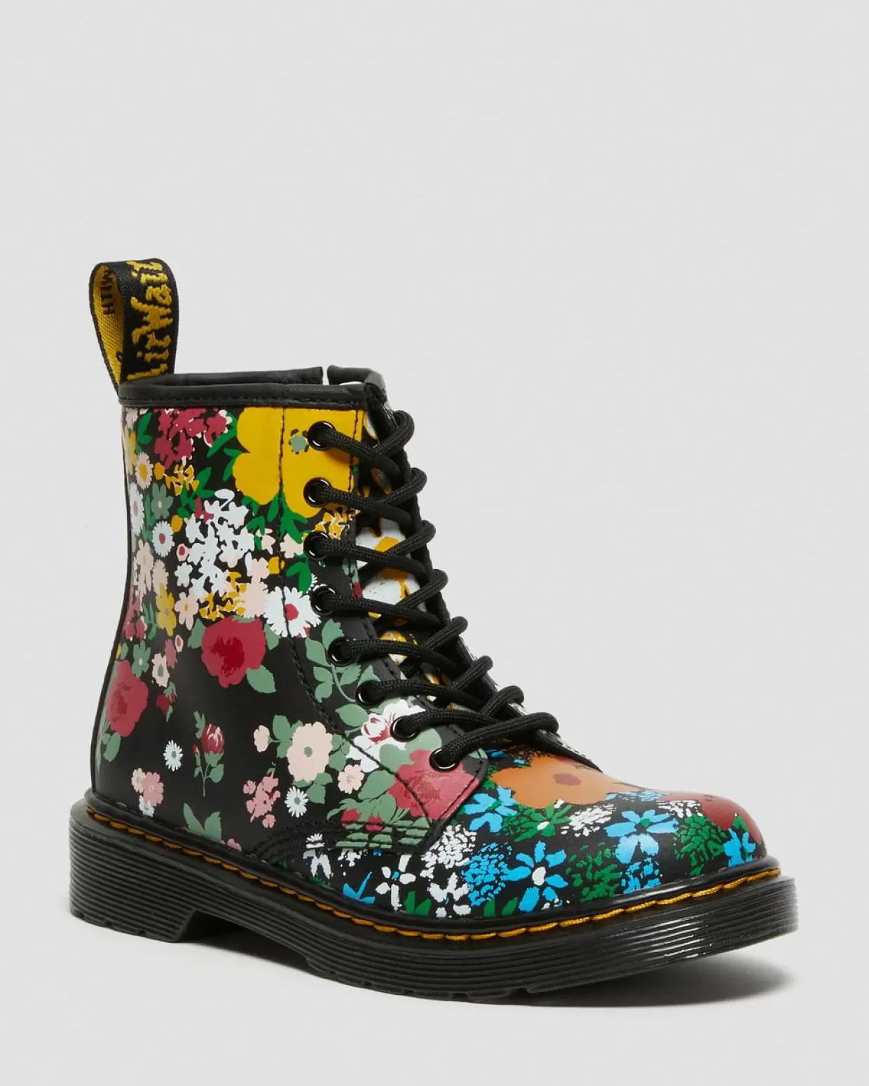 UNISEX Dr. Martens Stivali stringati Junior 1460 Floral Mash Up Hydro in pelle