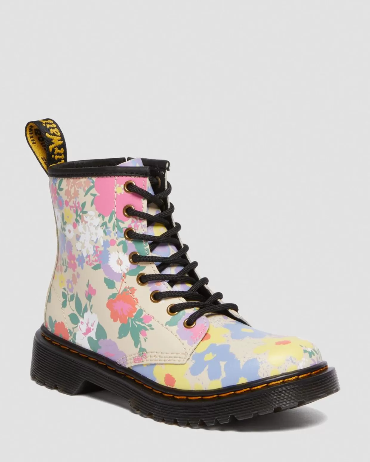 UNISEX Dr. Martens Stivali stringati Junior 1460 Floral Mash Up Hydro in pelle