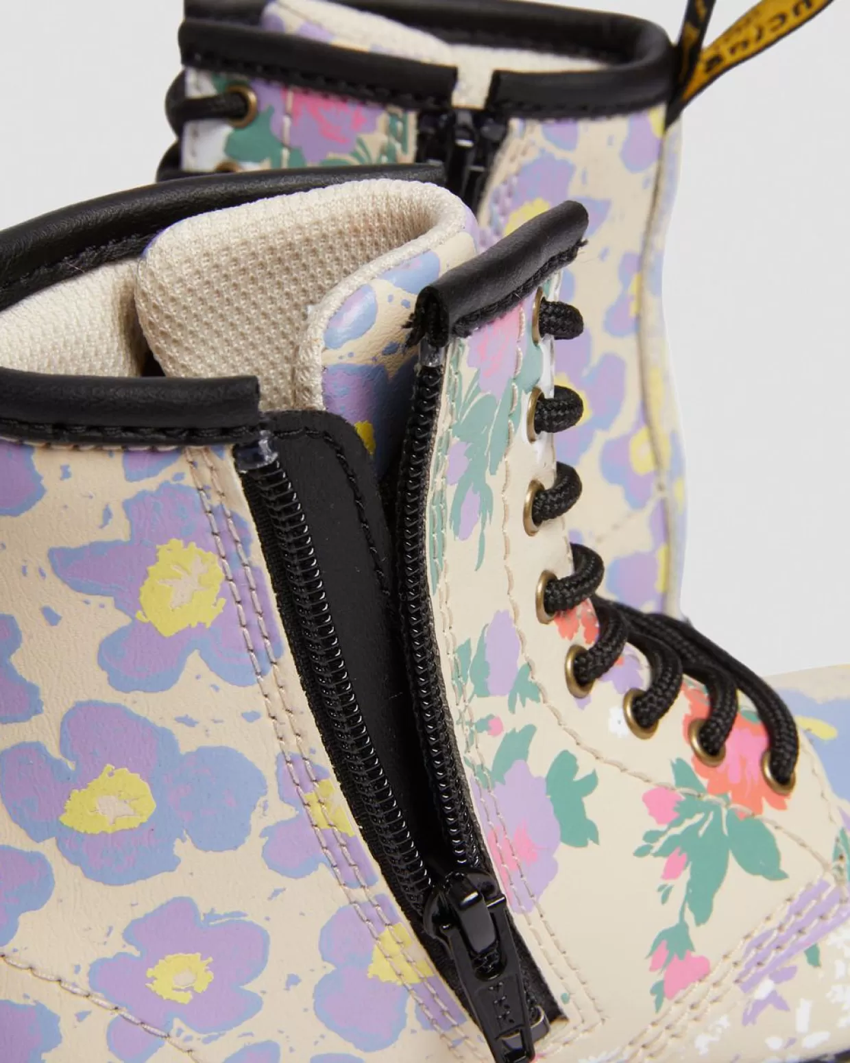 UNISEX Dr. Martens Stivali stringati primi passi 1460 Floral Mash Up in pelle Hydro