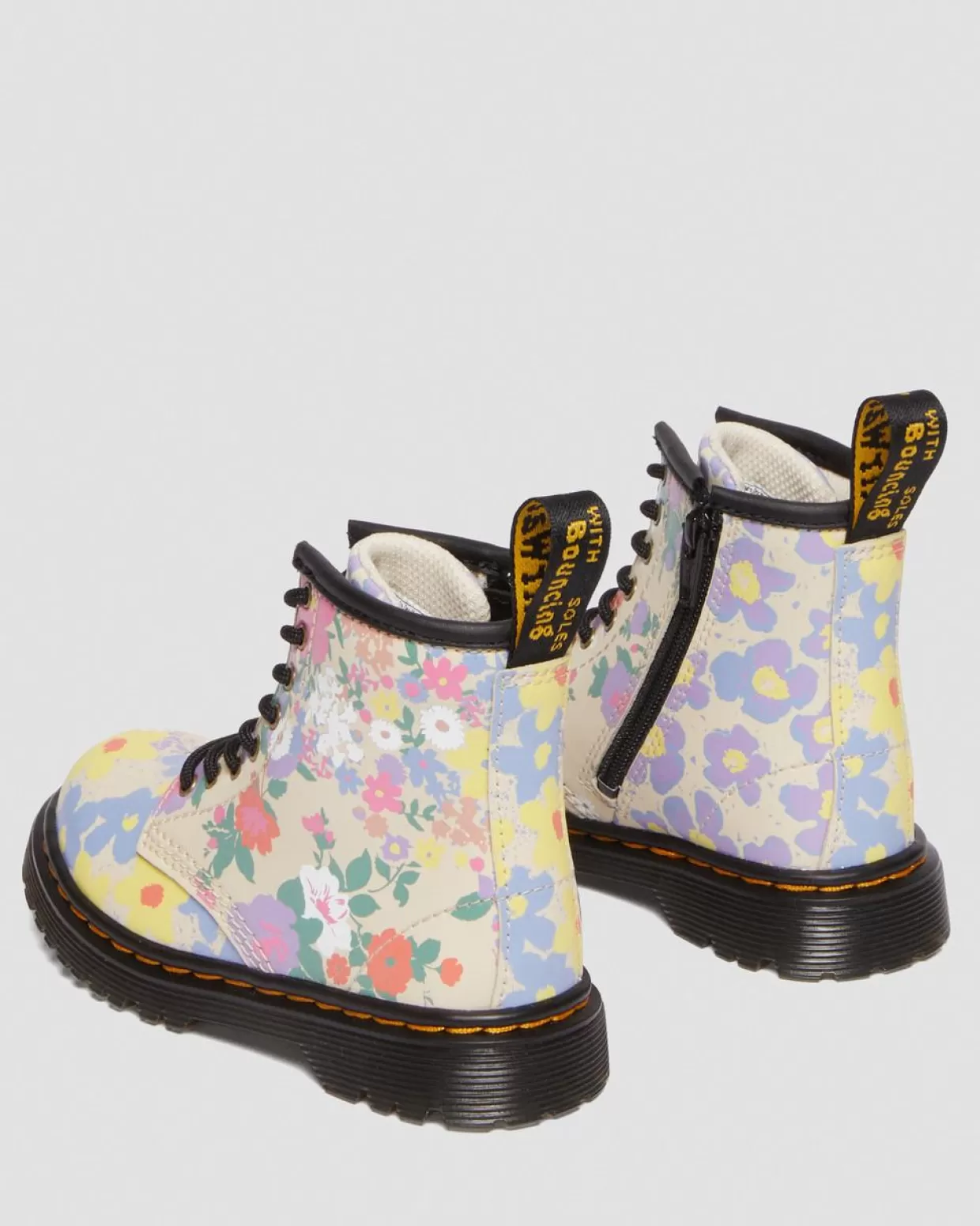 UNISEX Dr. Martens Stivali stringati primi passi 1460 Floral Mash Up in pelle Hydro