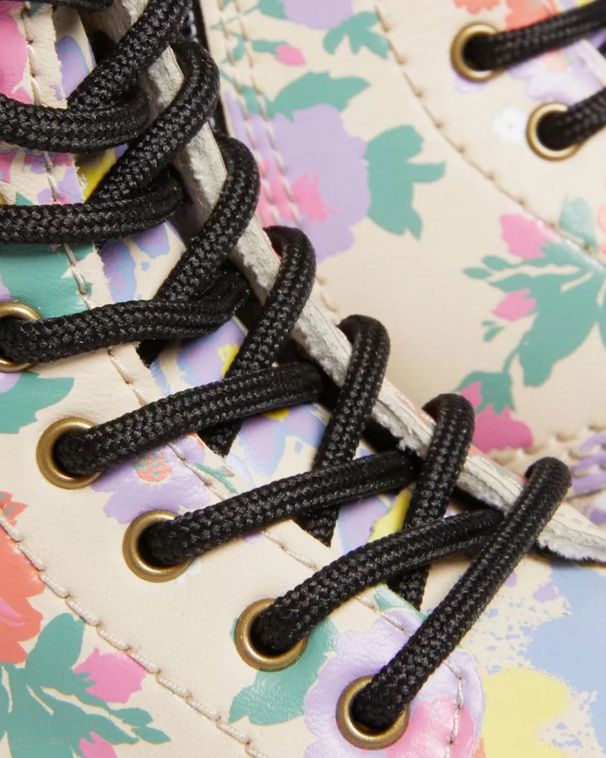 UNISEX Dr. Martens Stivali stringati primi passi 1460 Floral Mash Up in pelle Hydro