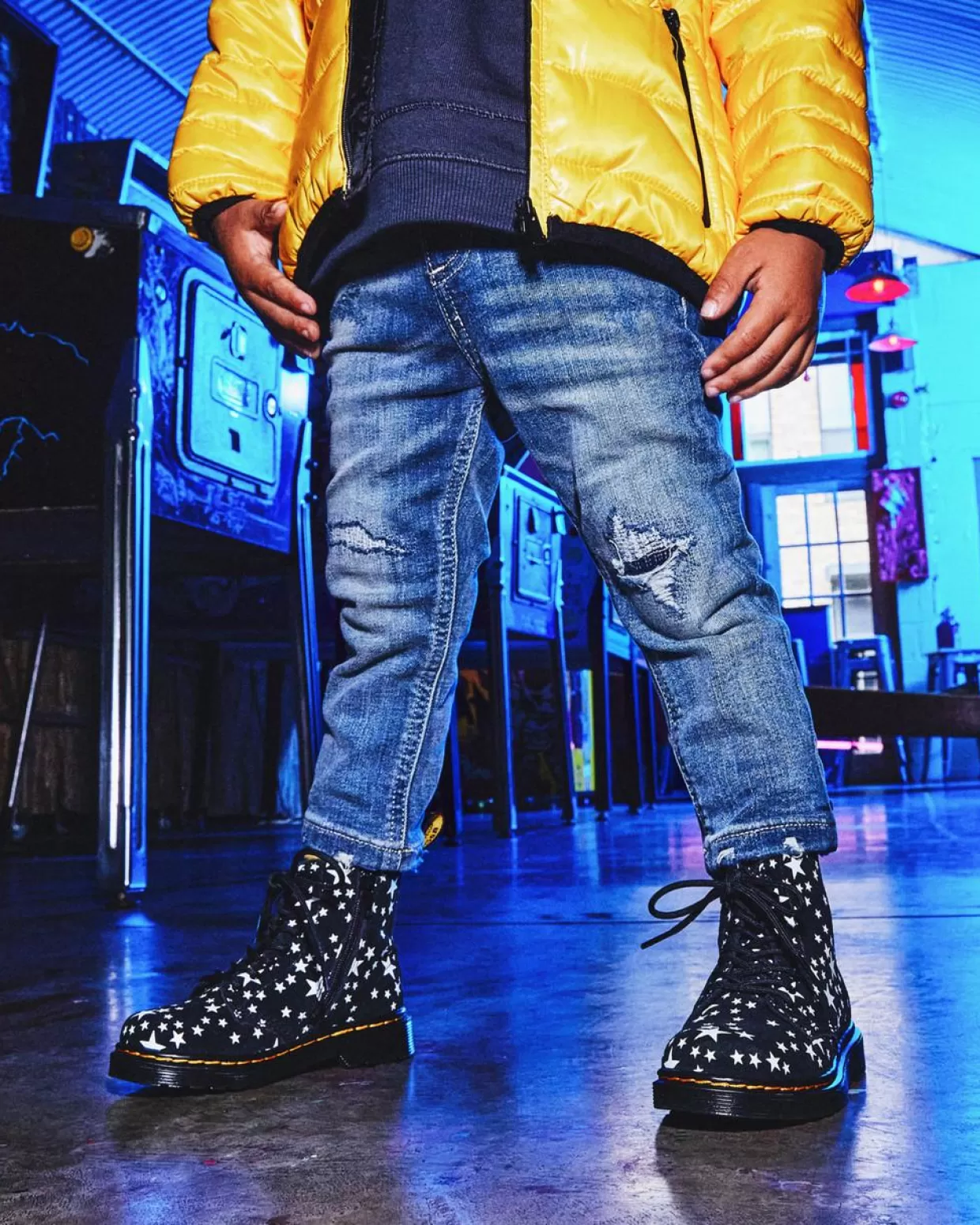 Dr. Martens Stivali stringati primi passi 1460 Pascal Star in pelle scamosciata