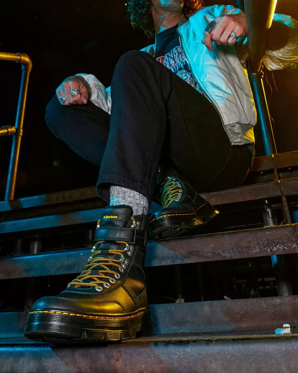 GIFTS Dr. Martens Stivali Utility Combs Tech Con Rivestimento Interno In Pelliccia Sintetica
