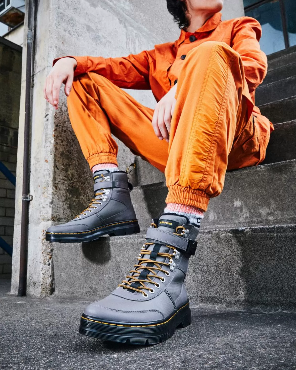 GIFTS Dr. Martens Stivali Utility Combs Tech Con Rivestimento Interno In Pelliccia Sintetica